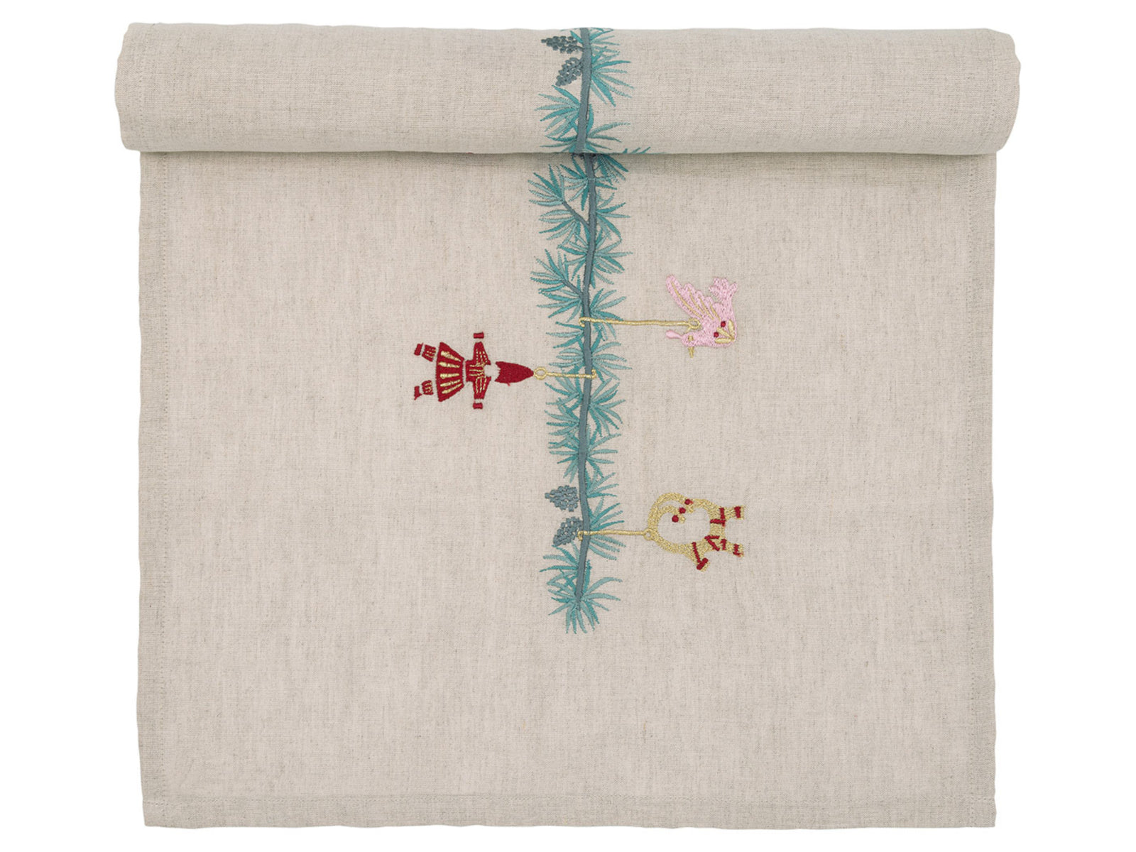Greengate Juana Tischläufer mit Stickerei sand 140x40cm