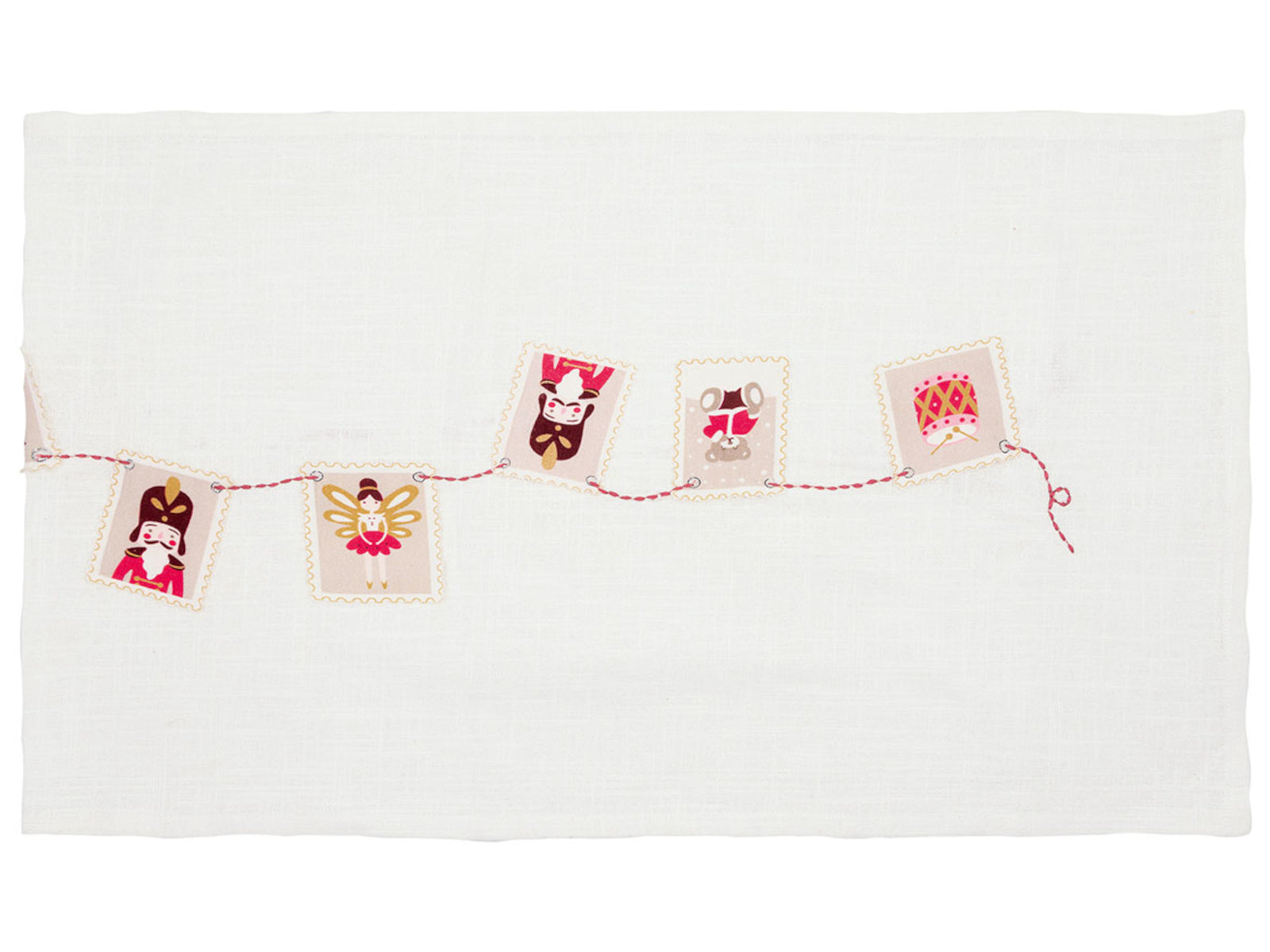 Greengate Xmas letter Tischläufer mit Stickerei white 140x40cm - Produktbild 2
