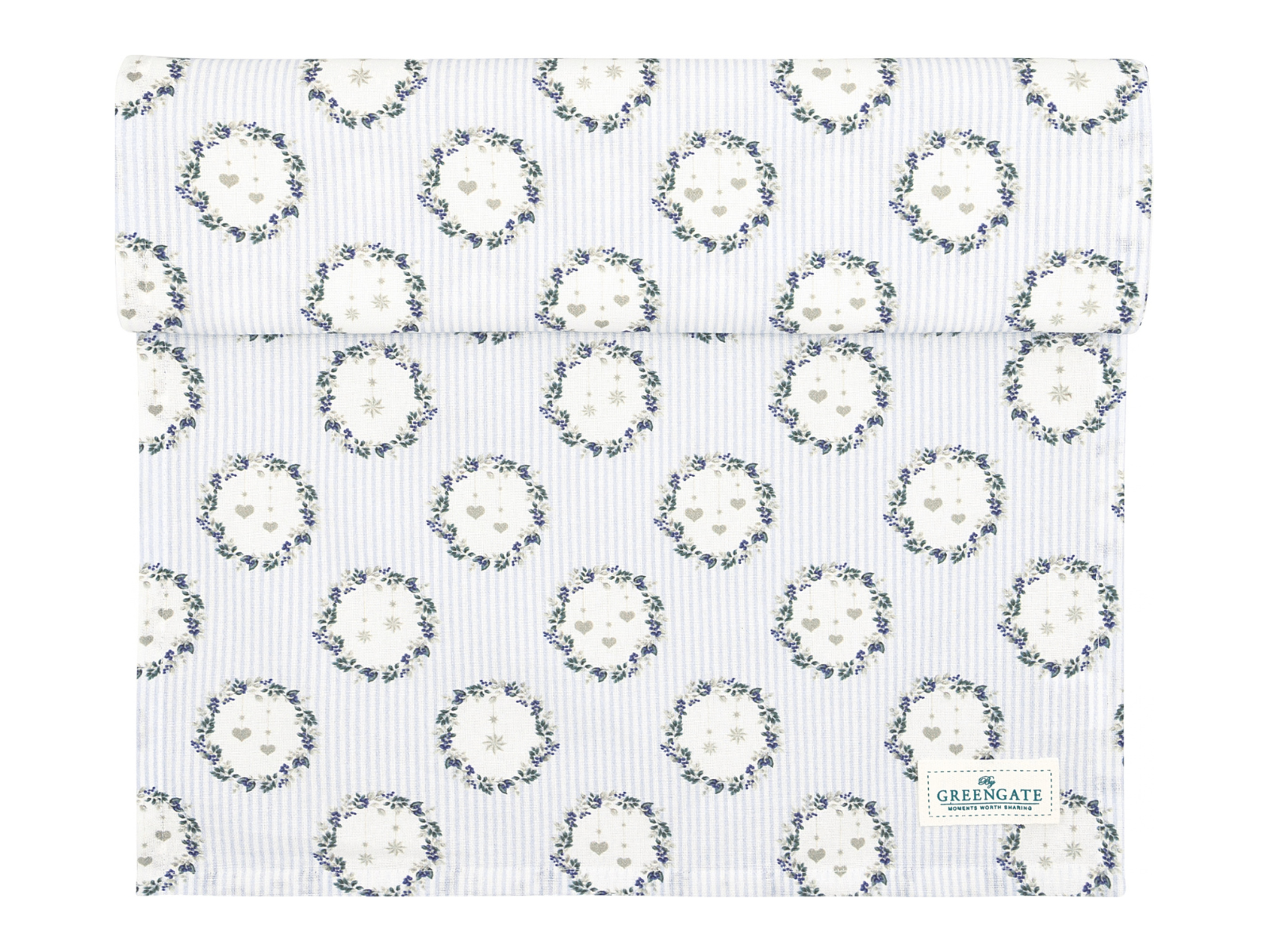 Greengate Zelda Tischläufer weiß 140x45cm