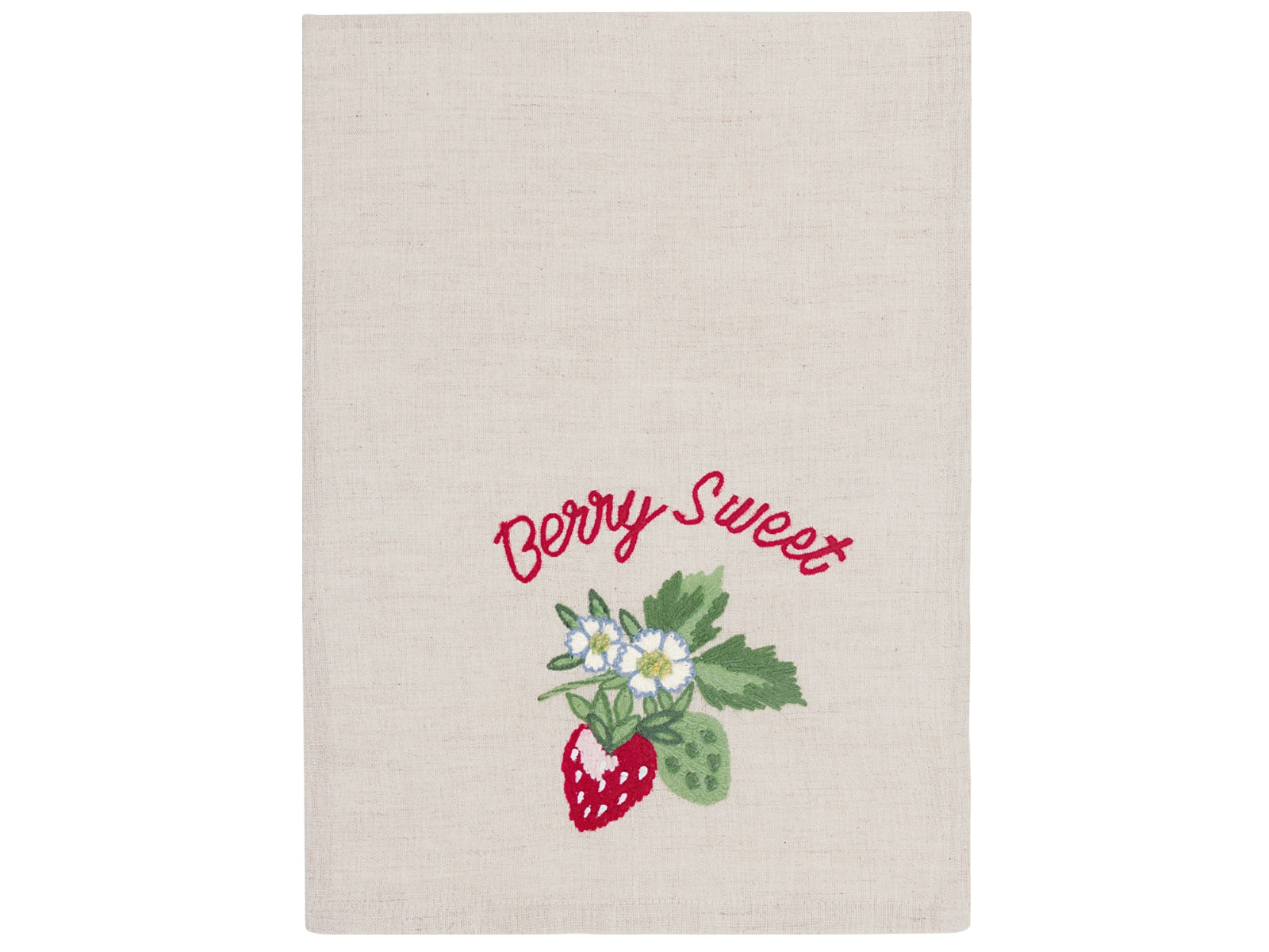Greengate Berry Geschirrtuch mit Stickerei sand 70x50cm