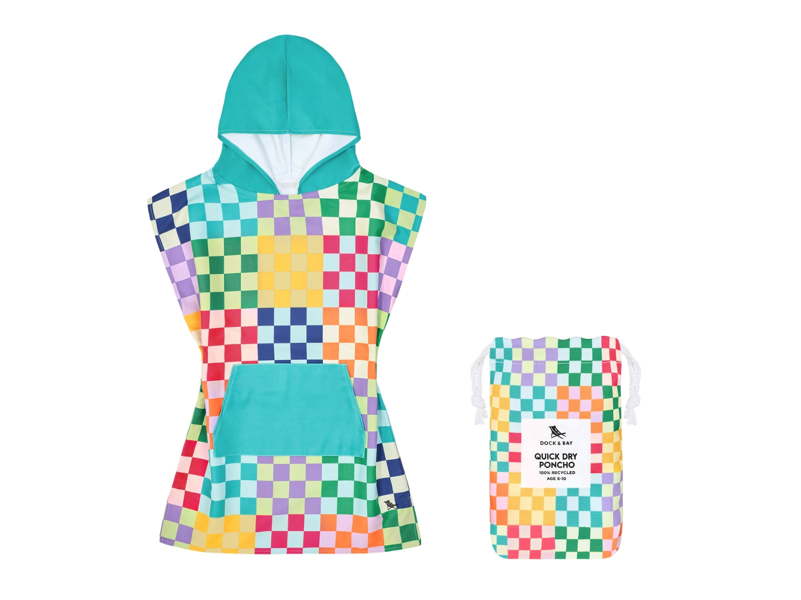 Dock & Bay Kinder-Badeponcho M Check Me Out 75x55cm