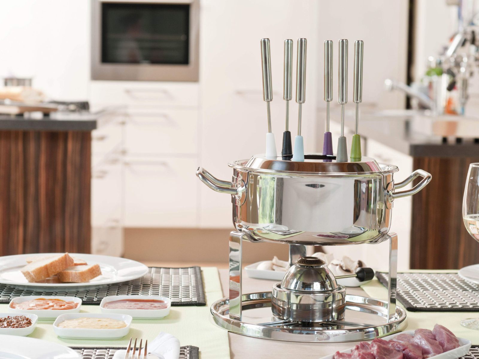 Rösle silber Fondue-Set mit Gasbrenner 39x27,5x15cm - Produktbild 2