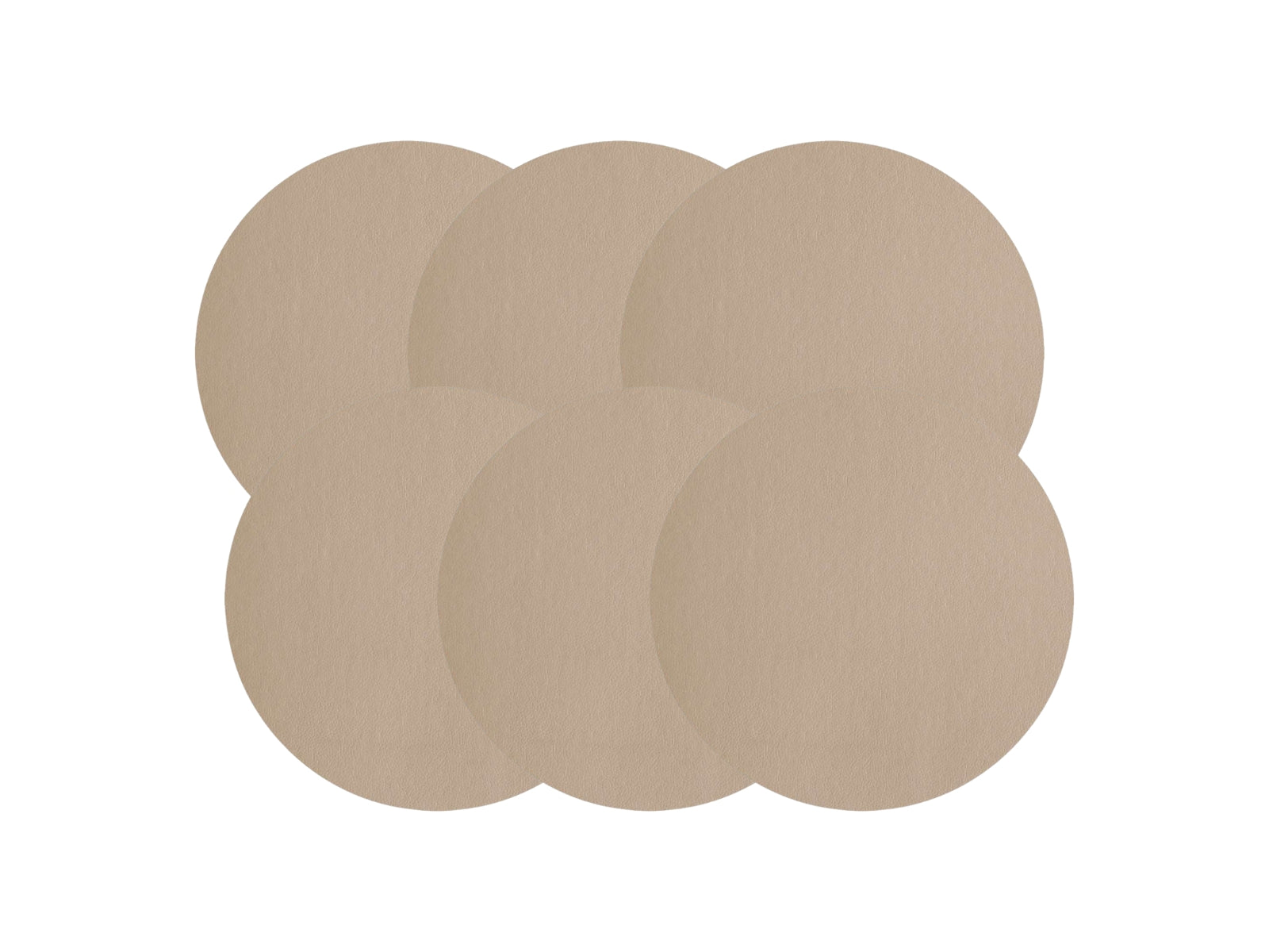 ASA Tischset rund Lederoptik stone 38cm Set6