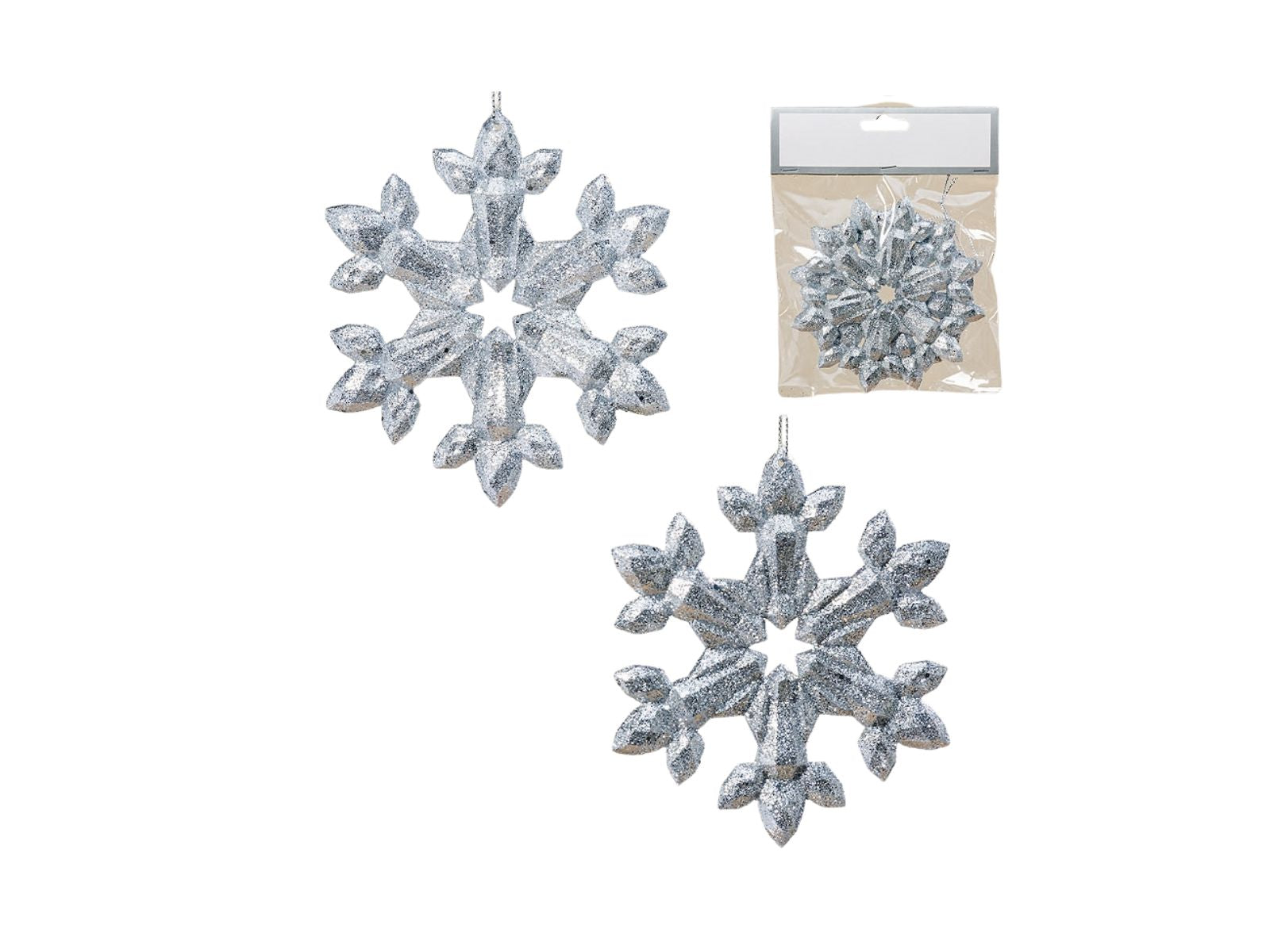 Boltze Flocken Hänger silber 11 cm 2tlg.