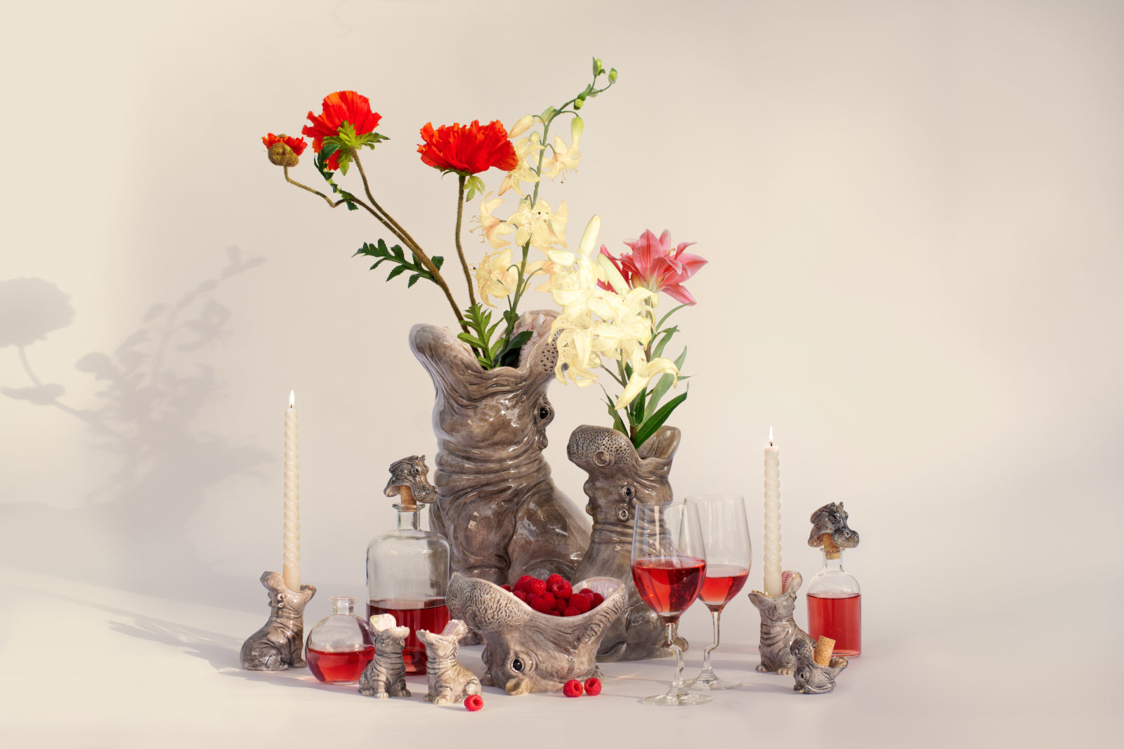 Donkey Products Hungry Hippos Vase grau 42cm - Produktbild 5