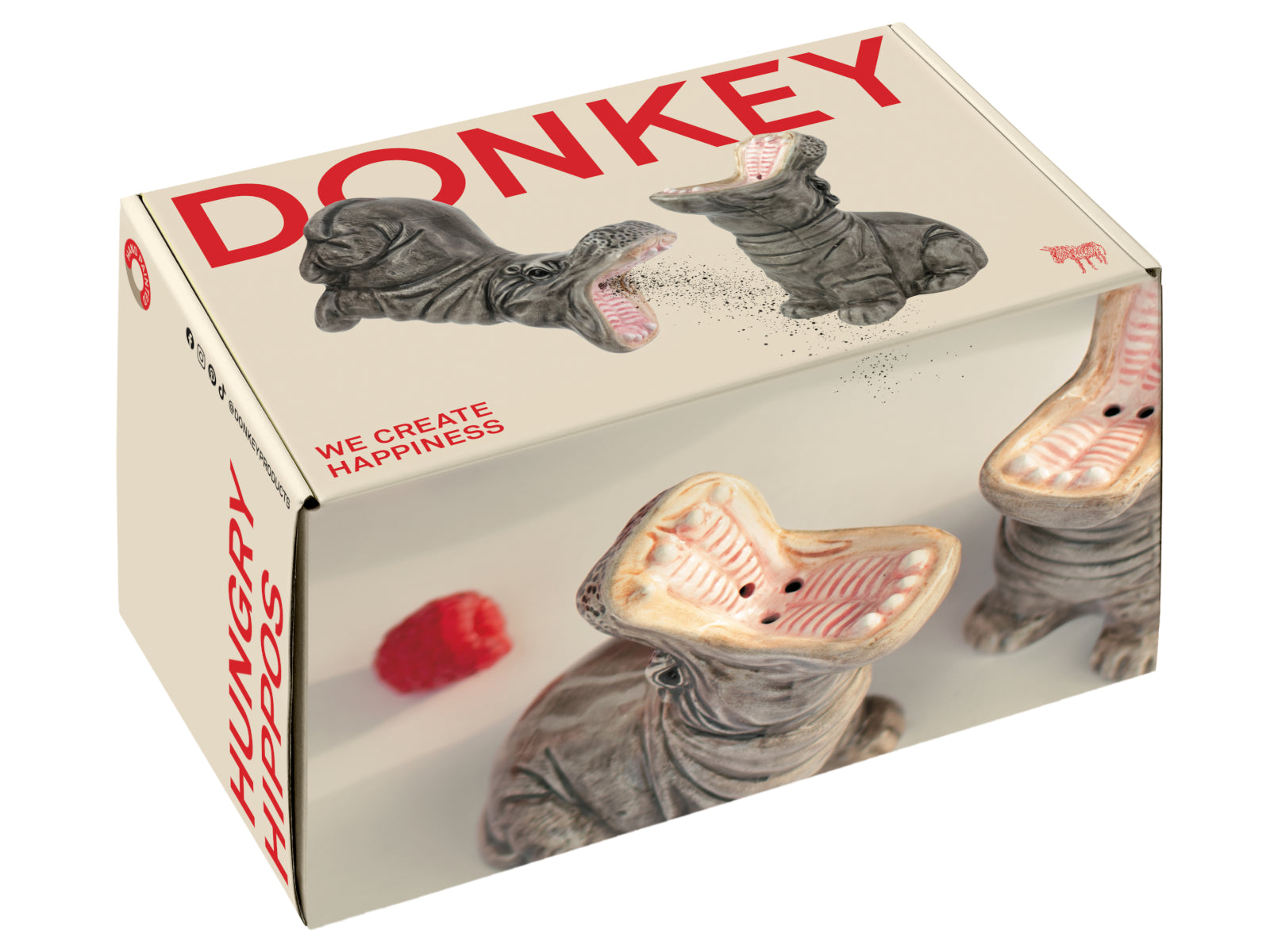 Donkey Products Hungry Hippos Salz- und Pefferstreuer-Set grau - Produktbild 3