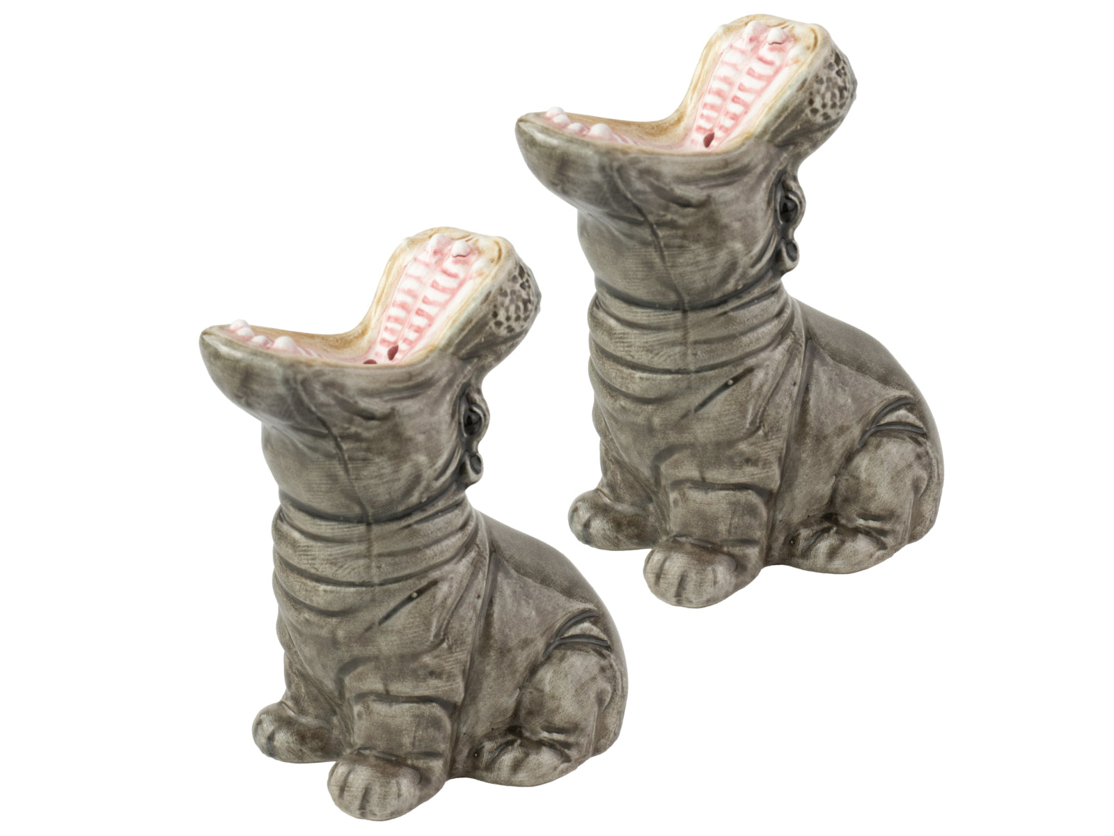 Donkey Products Hungry Hippos Salz- und Pefferstreuer-Set grau