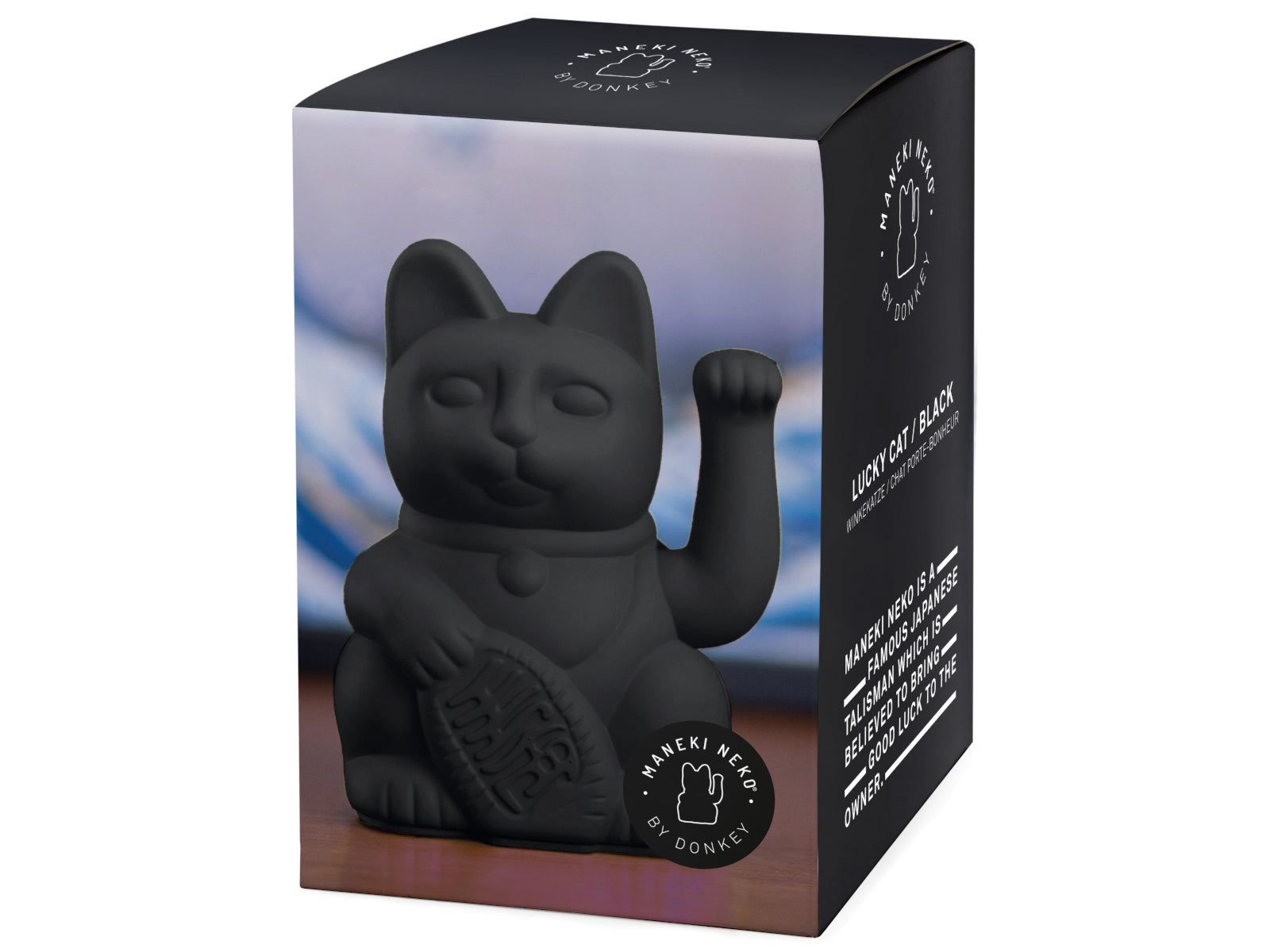 Donkey Products Lucky Cat Classic Winkekatze schwarz 15cm - Produktbild 2