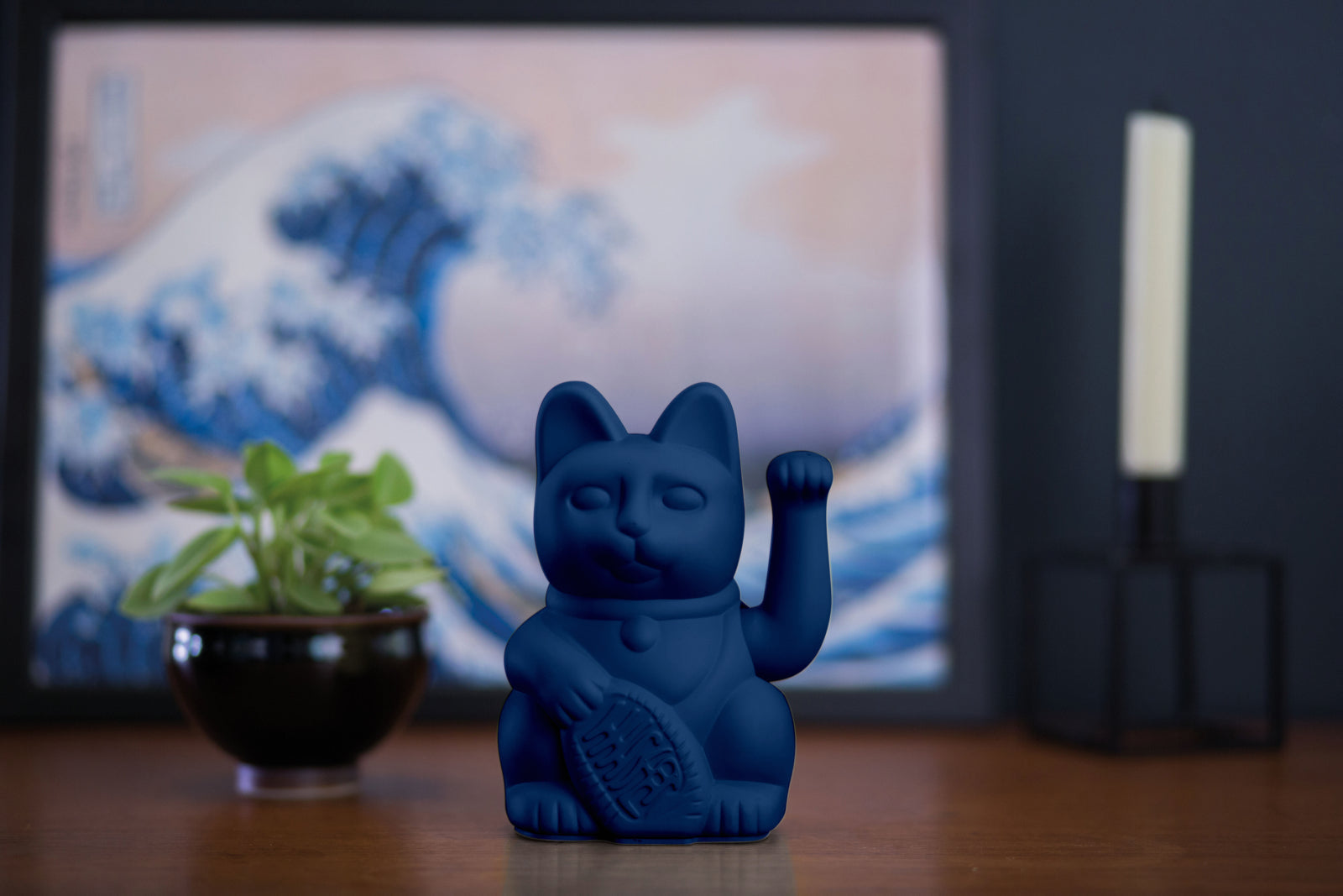 Donkey Products Lucky Cat Classic Winkekatze dunkelblau 15cm - Produktbild 3