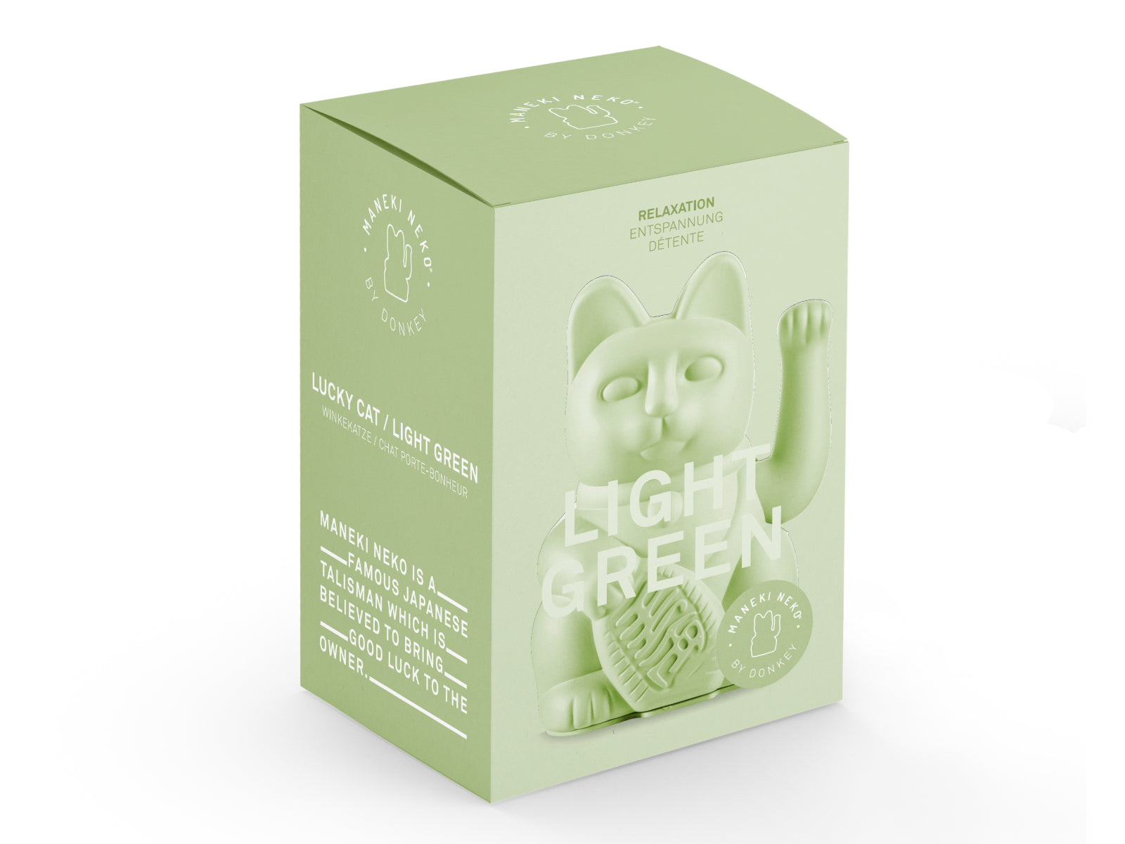 Donkey Products Lucky Cat Classic Winkekatze hellgrün 15cm - Produktbild 2