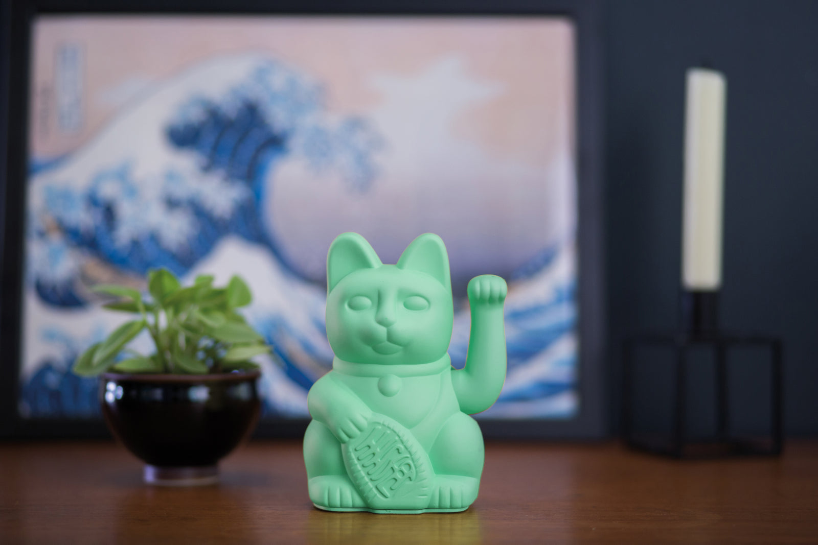 Donkey Products Lucky Cat Classic Winkekatze minzgrün 15cm - Produktbild 4
