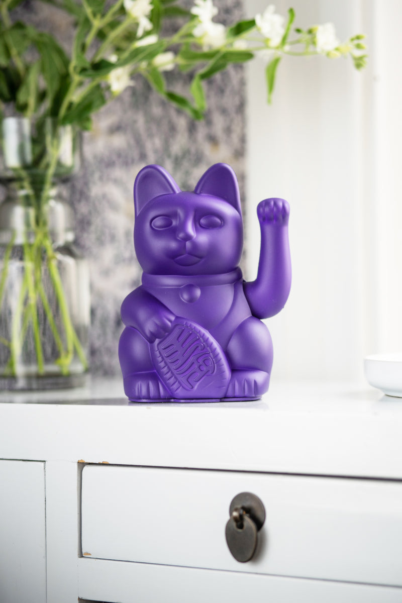 Donkey Products Lucky Cat Classic Winkekatze violet 15cm - Produktbild 3