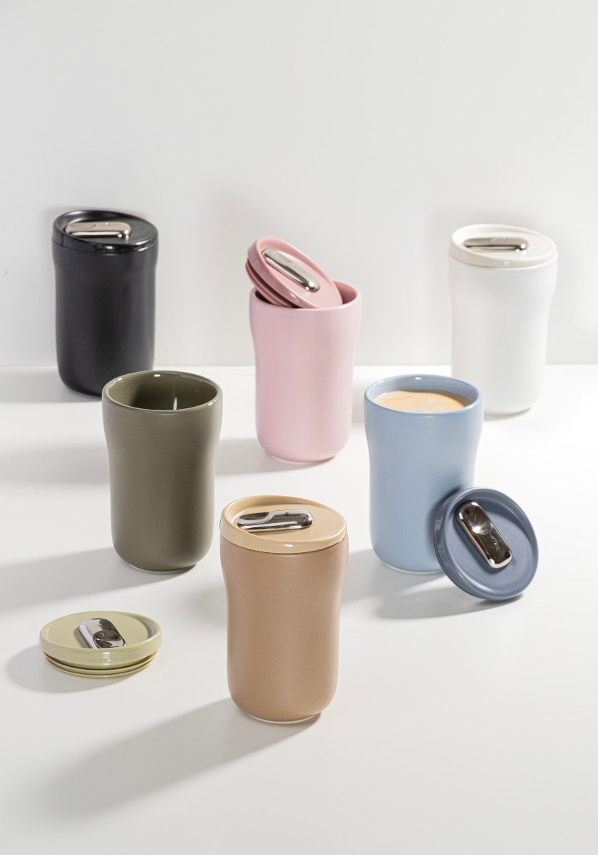 Ladelle ECO BREW II To-Go-Becher doppelwandig keramik alabaster 0,35l - Produktbild 4