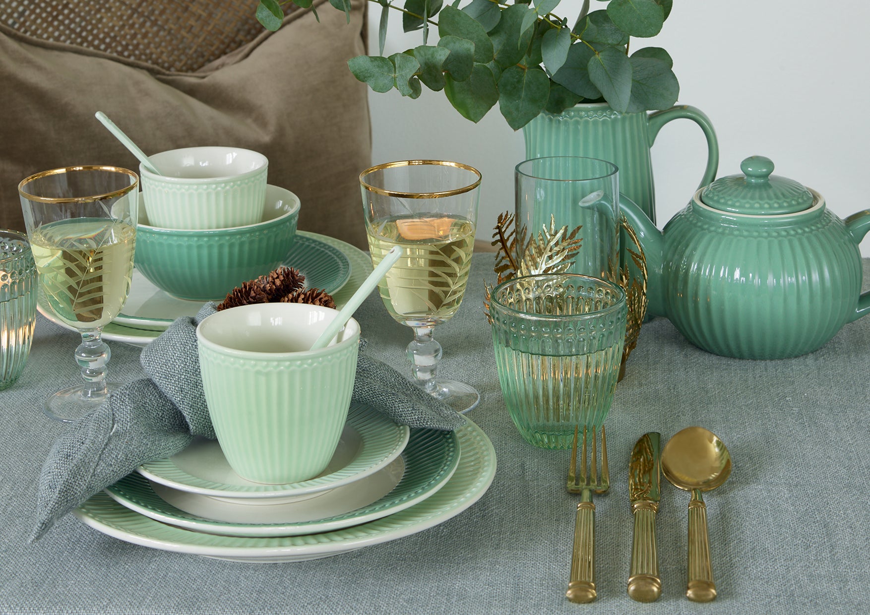 Greengate Alice Speiseteller dusty green 26,5 cm - Produktbild 9