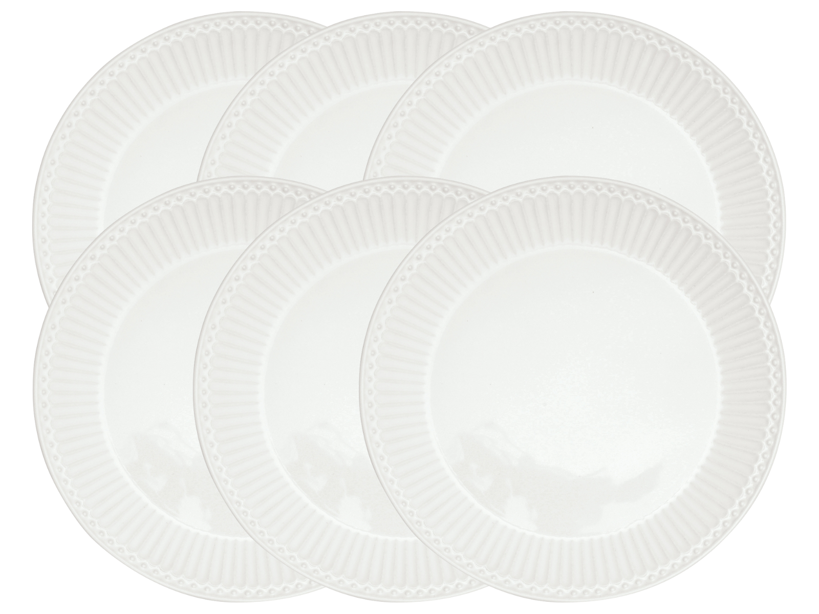 Greengate Alice Frühstücksteller white 23cm Set6