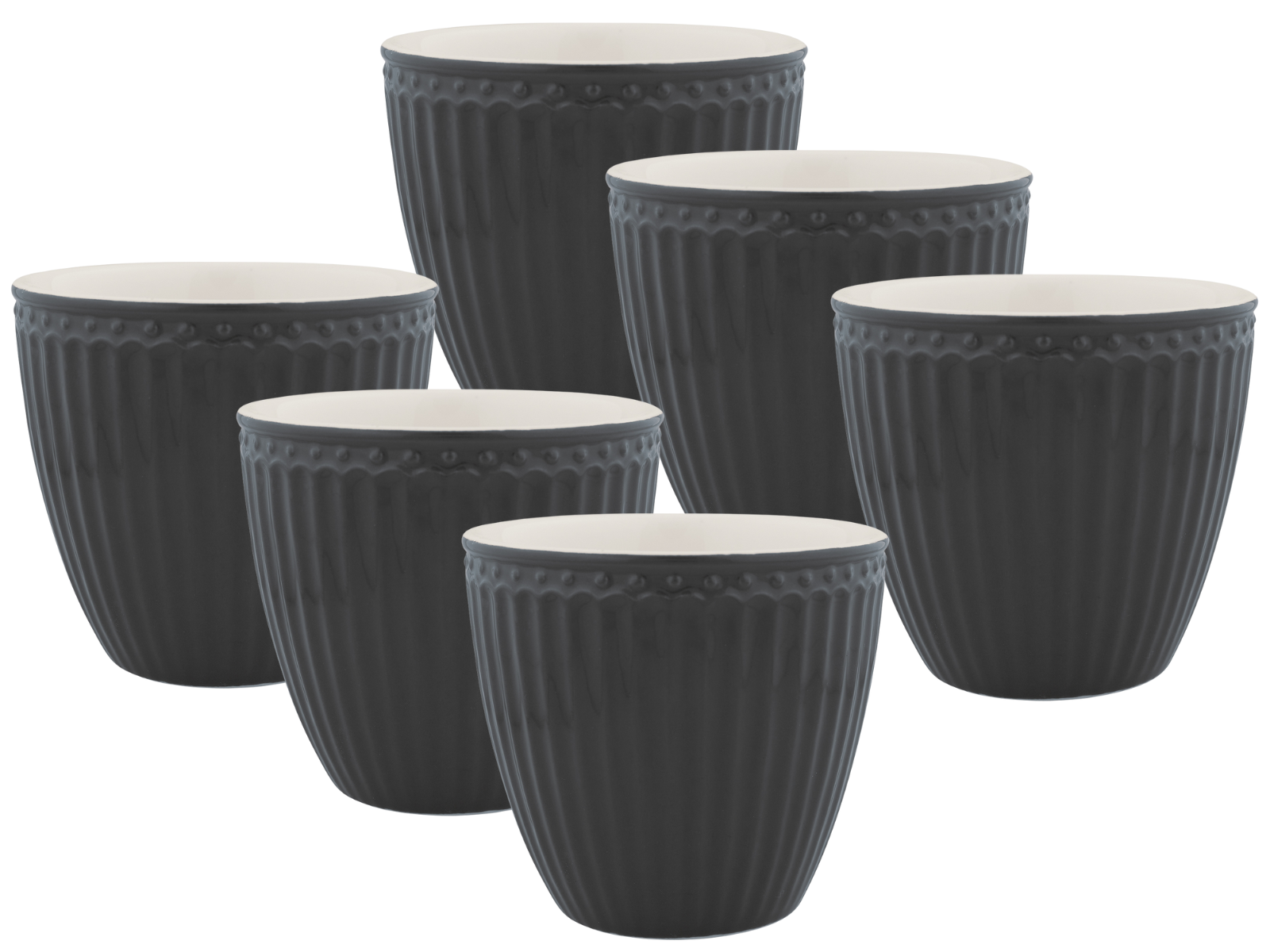 Greengate Alice Latte Cup dark grey 0,25 l Set6