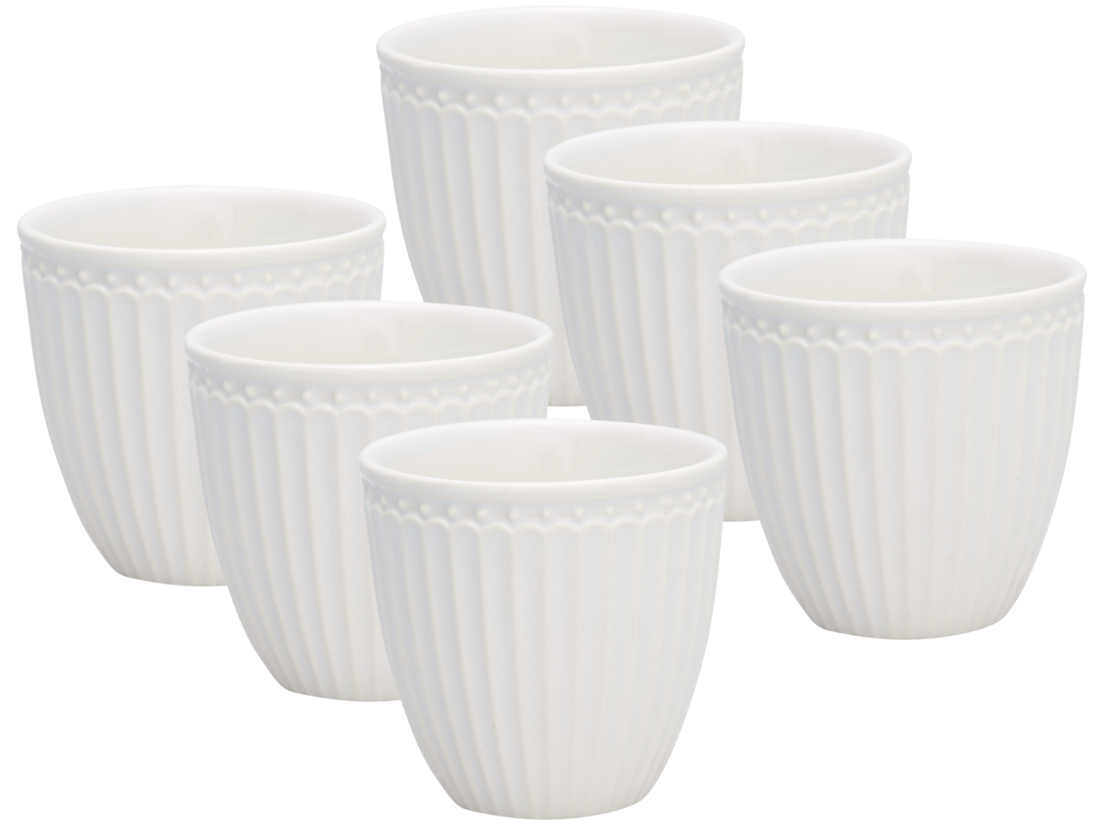 Greengate Alice Mini Latte Cup white 7cm Set6