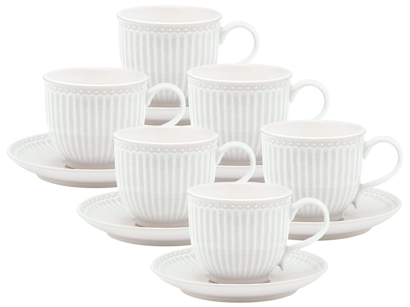 Greengate Alice Tasse mit Untertasse white 8,5cm Set6