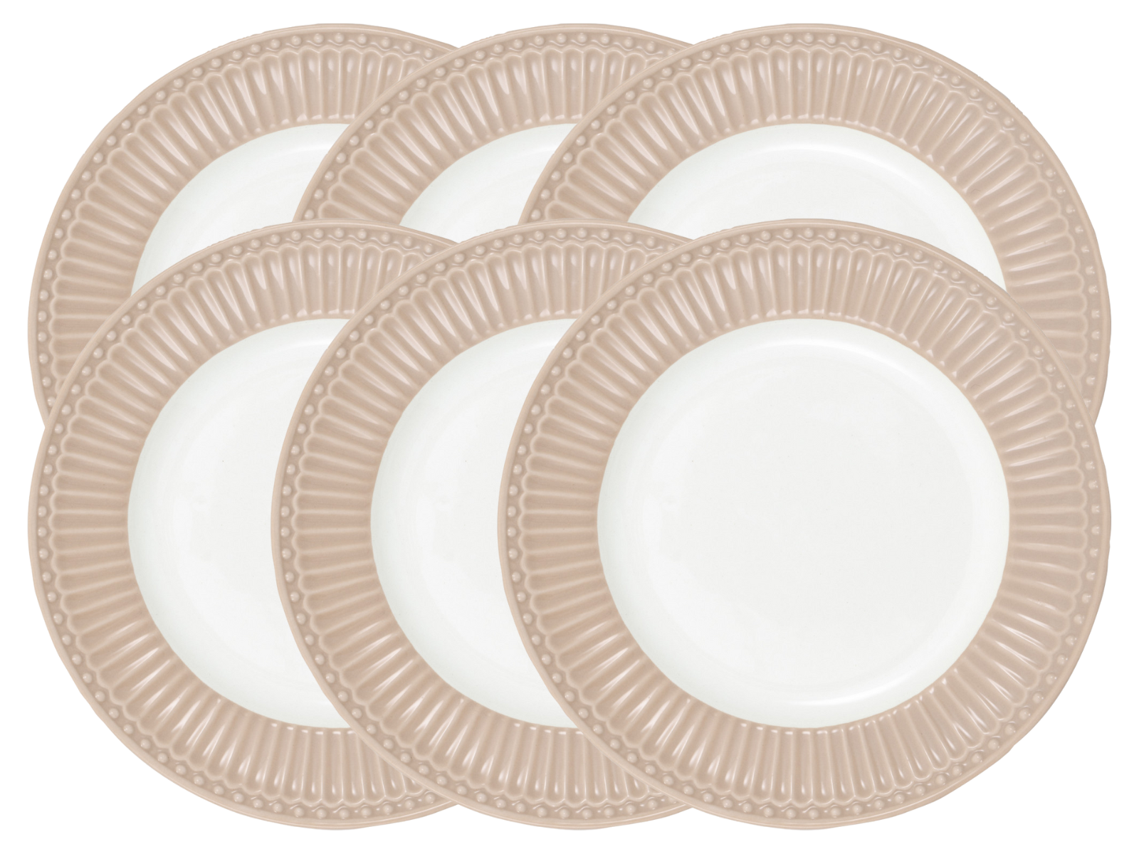 Greengate Alice Frühstücksteller klein creamy fudge 17,5cm Set6