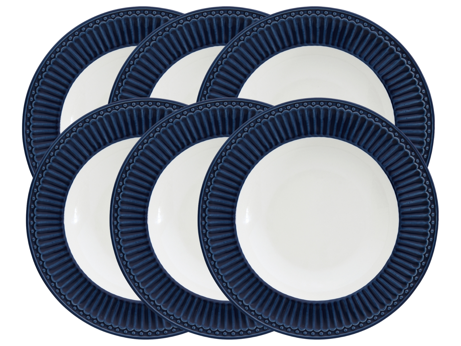 Greengate Alice Frühstücksteller dark blue 23 cm Set6