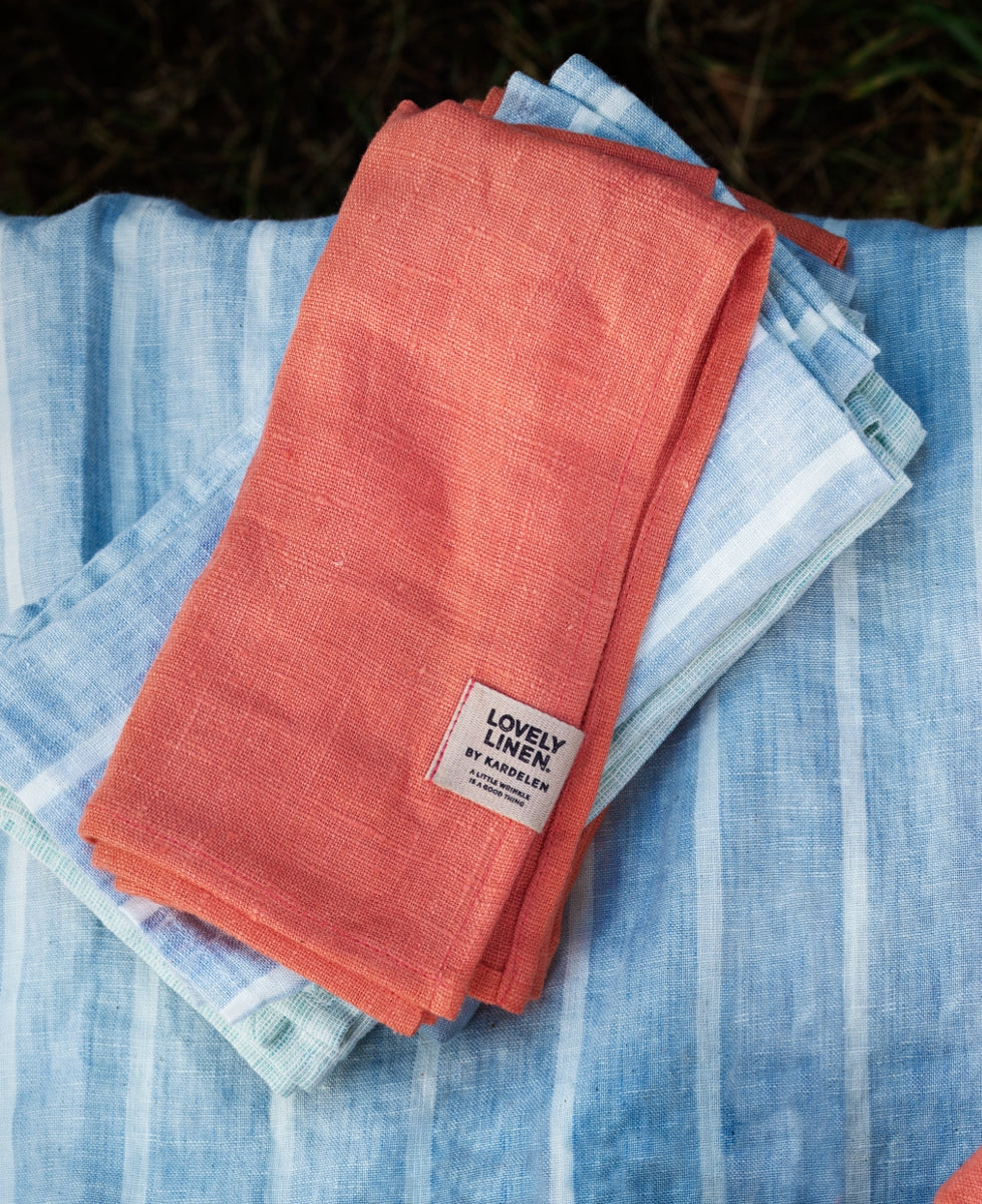 Lovely Linen Stripe Serviette Leinen sky (1 Stück) - Produktbild 2