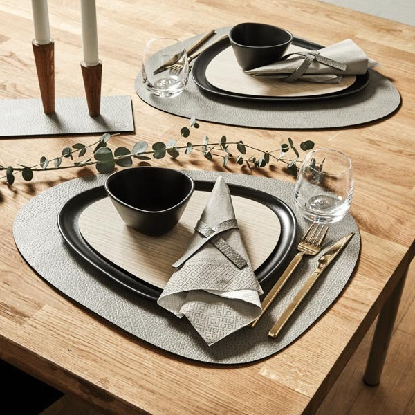 LIND DNA HIPPO Tischset Curve L anthracite-grey 37 x 44 cm - Produktbild 2