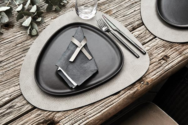 LIND DNA HIPPO Tischset Curve L anthracite-grey 37 x 44 cm - Produktbild 3