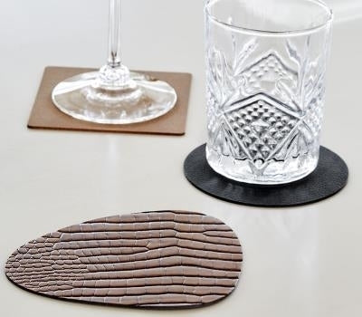 LIND DNA CROCO Untersetzer Curve silver-black 11 x 13 cm - Produktbild 2