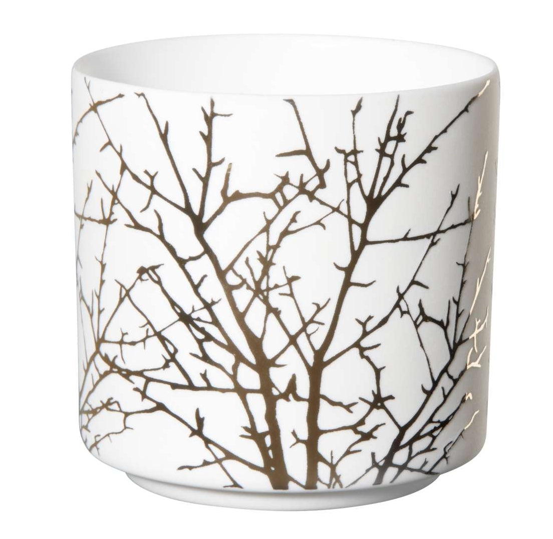 ASA Windlicht Äste zylindrisch weiss/gold 6,8 cm