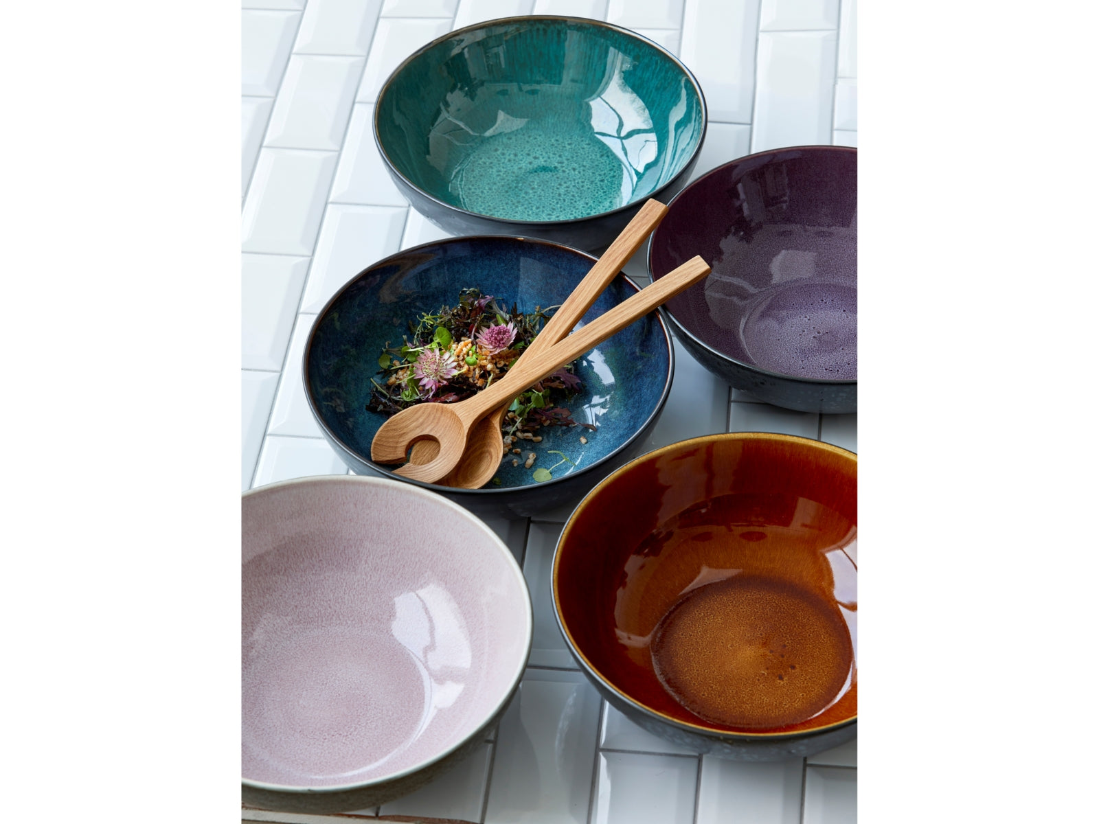 Bitz Salatschüssel matt black / shiny amber 30 cm - Produktbild 4