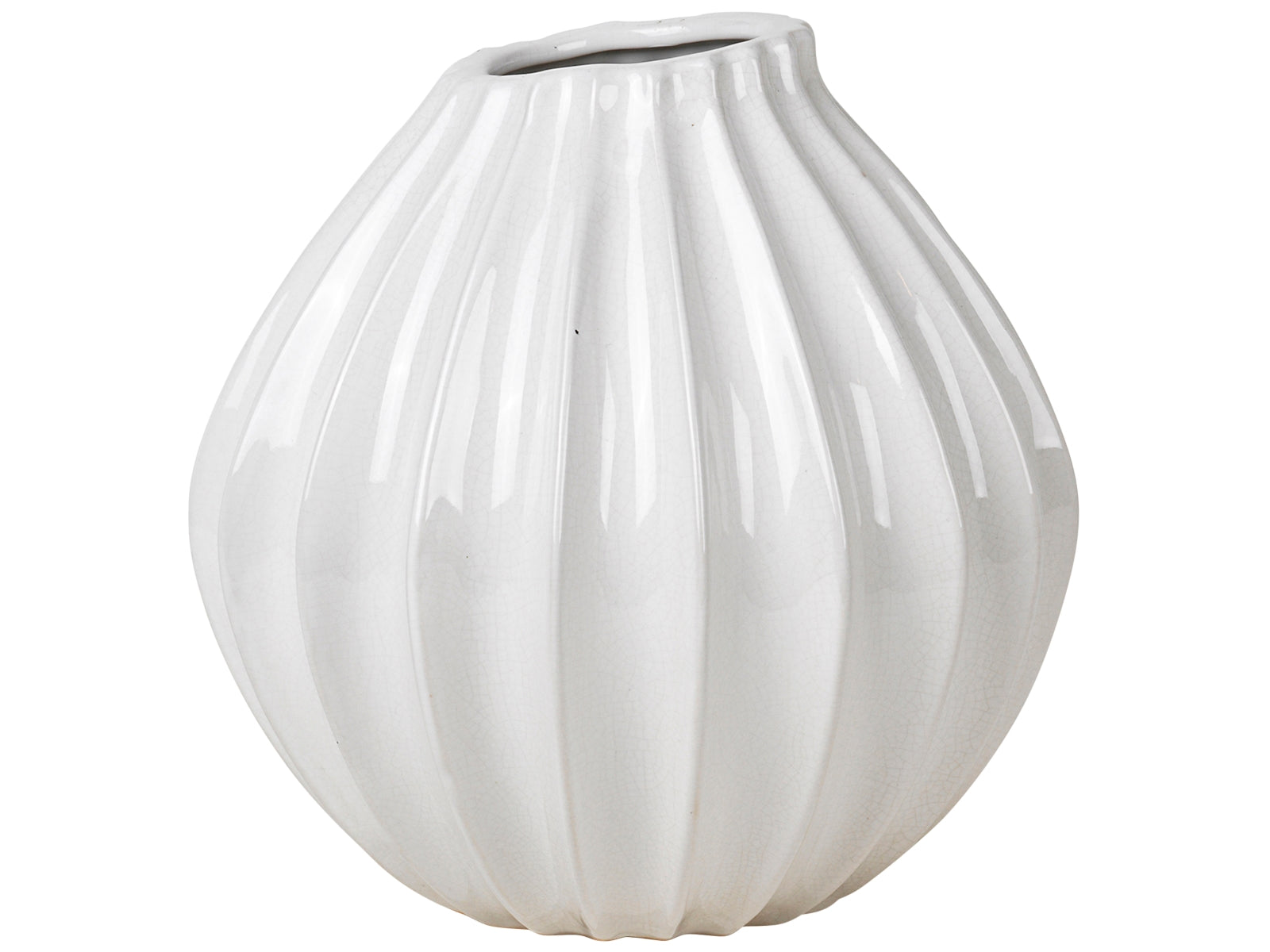 Broste Copenhagen WIDE Vase M Keramik Ivory 25 cm - Produktbild 1