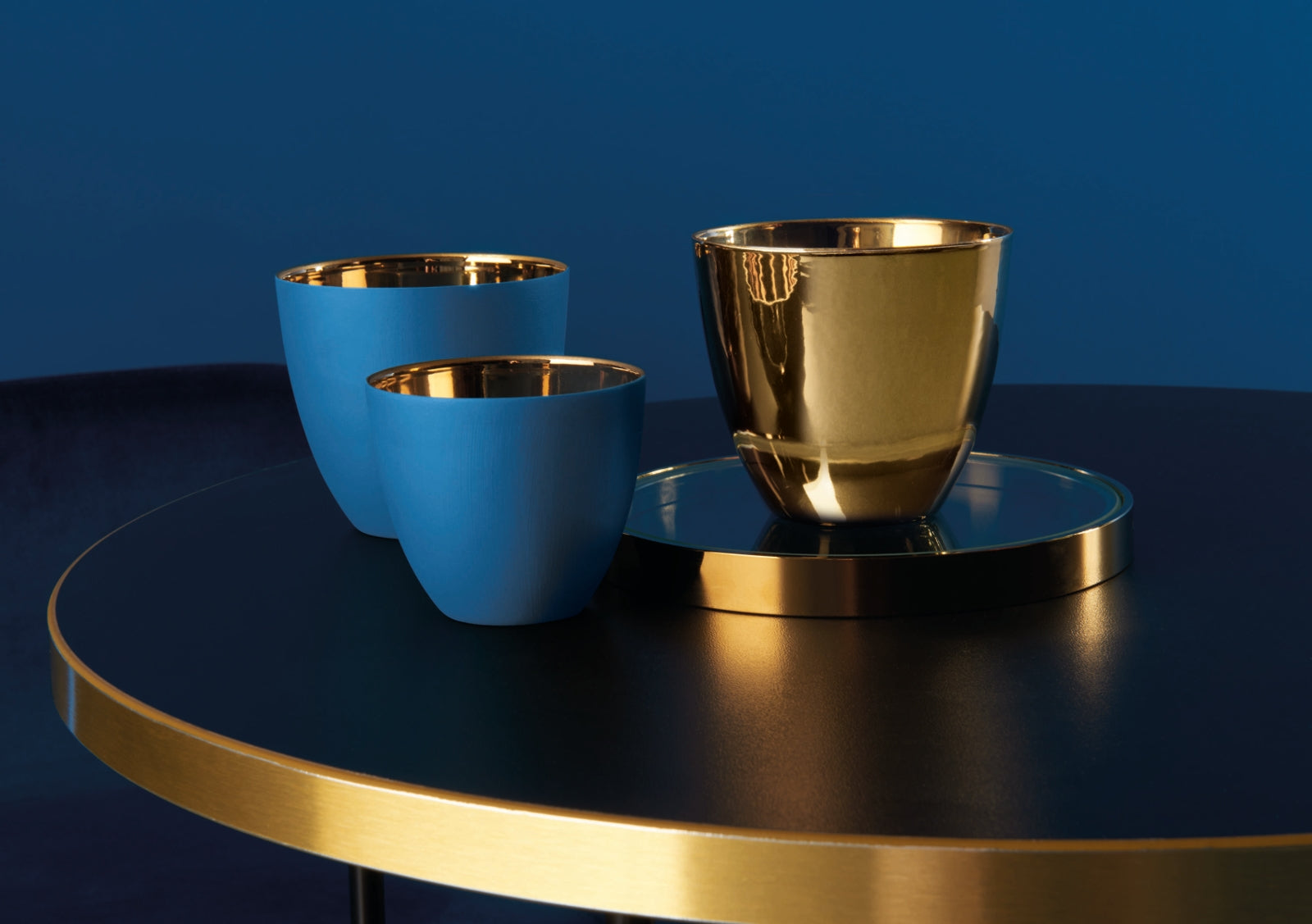 ASA Windlicht blau innen gold glänzend 6,5 cm - Produktbild 2