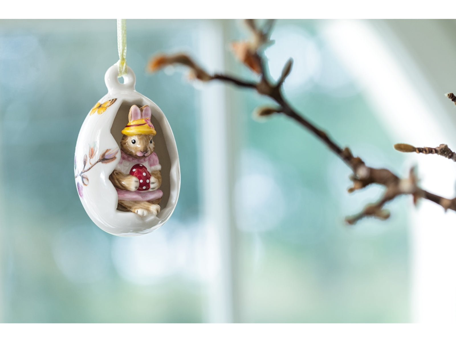 Villeroy & Boch Bunny Tales Ei-Ornament Anna Blüten rosa 7 cm - Produktbild 2