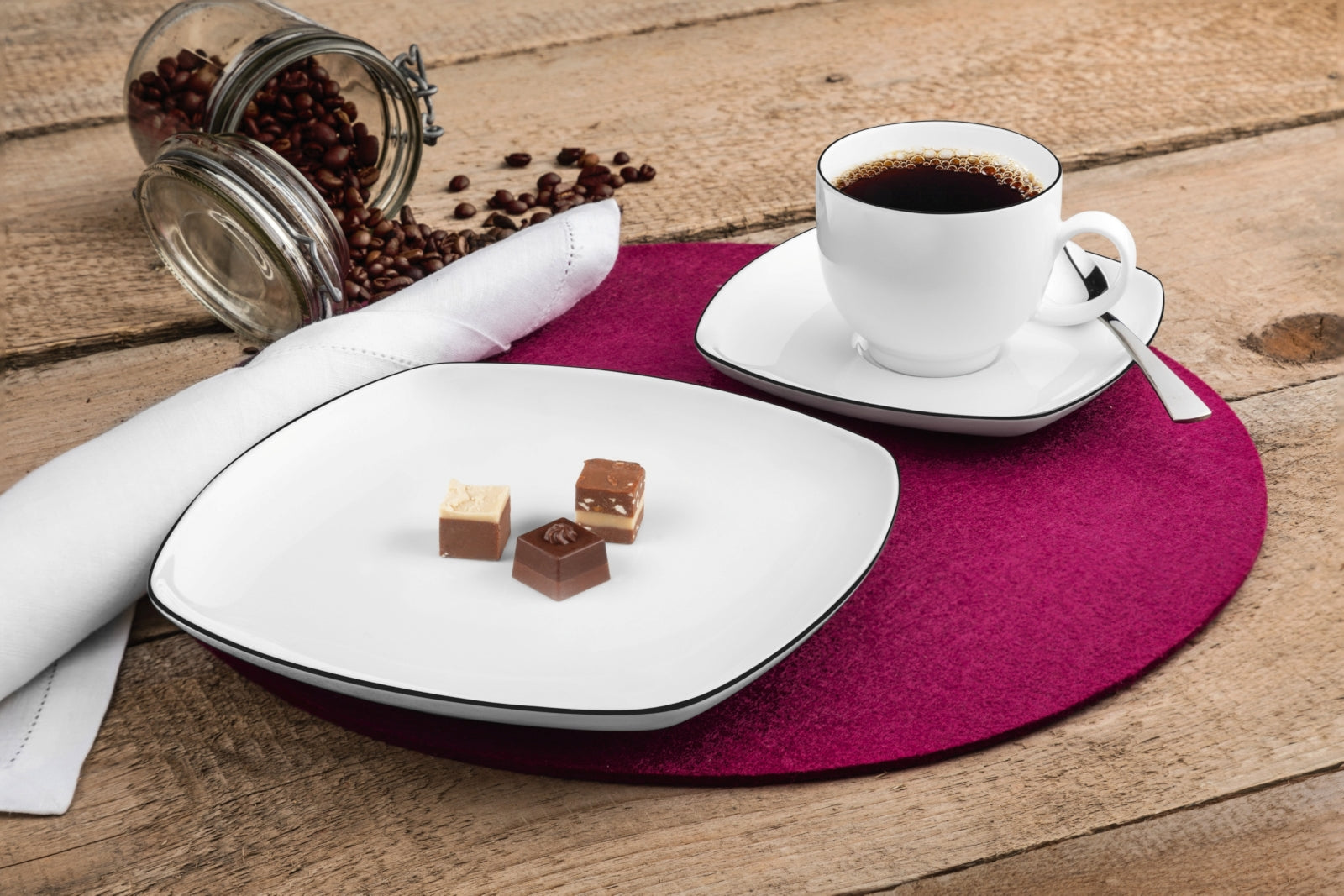 Seltmann Weiden Lido Black Line Kaffeeservice 18tlg. eckig - Produktbild 6