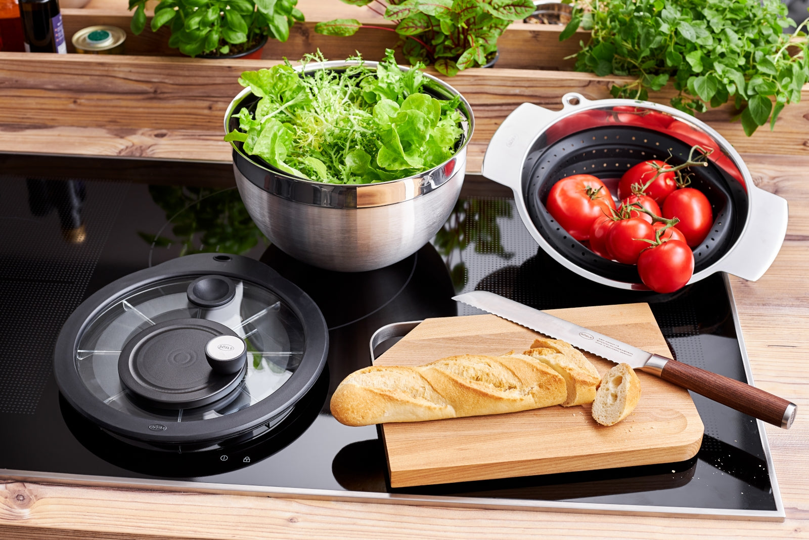 Rösle Salatschleuder mit Glasdeckel u. Frischhaltedeckel - Produktbild 3