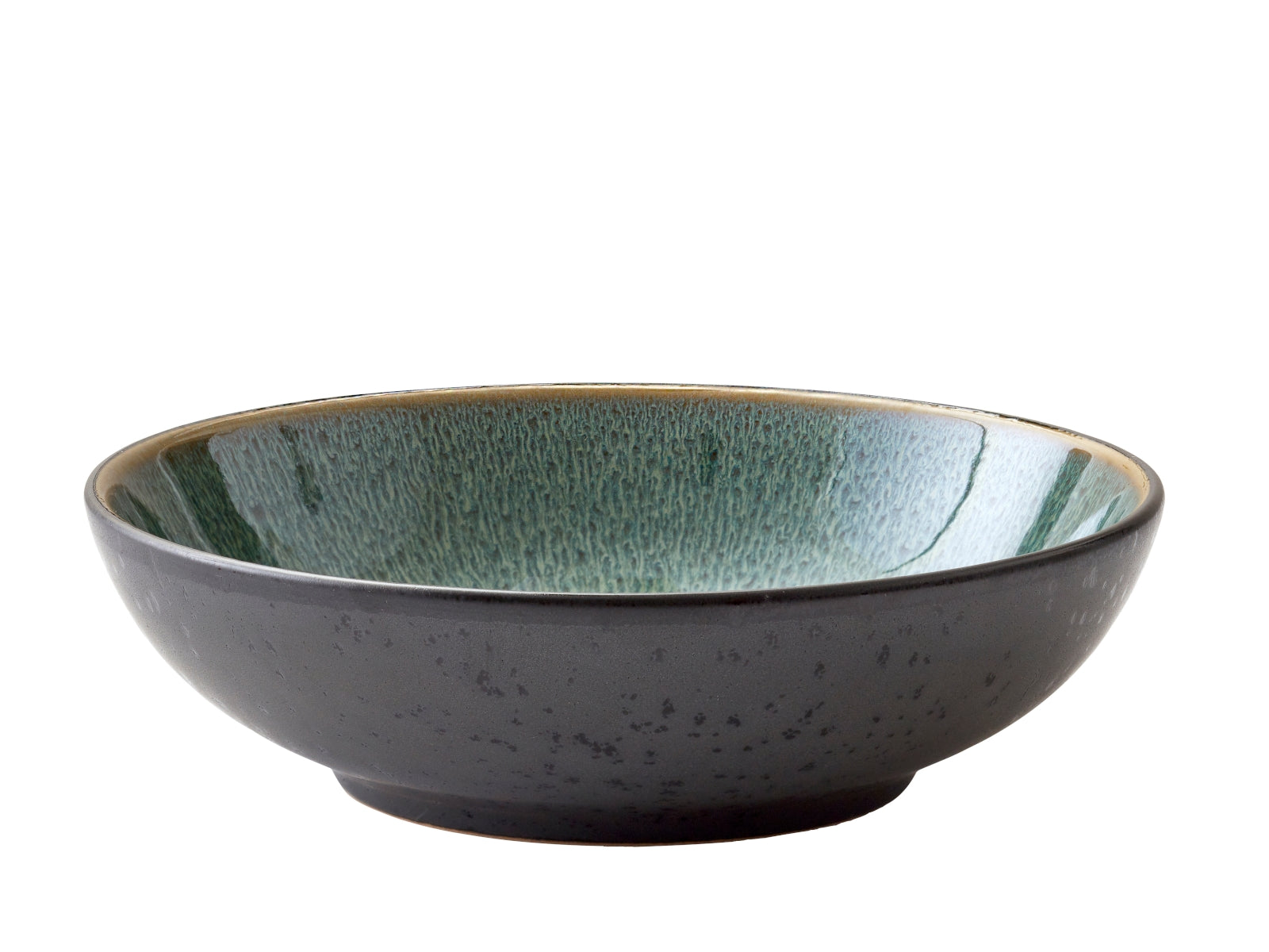 Bitz Pastateller matt black / shiny green 20 cm