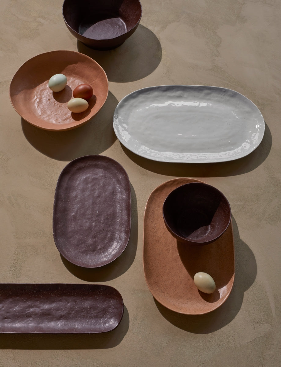 Broste Copenhagen Shape Puce Brown mit Struktur Platte 40 x 11 cm - Produktbild 2