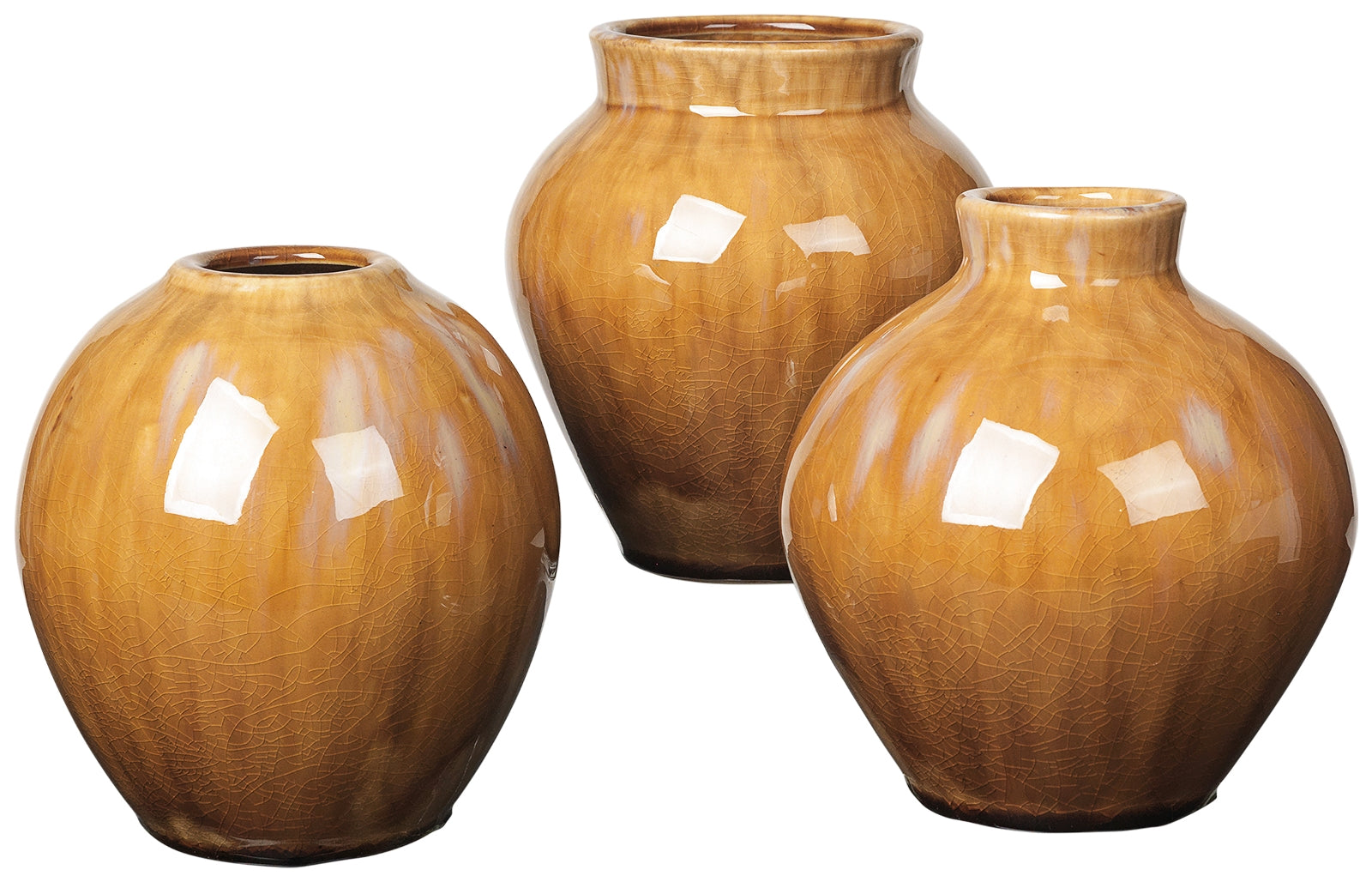 Broste Copenhagen Ingrid Vase S Set 3tlg. Keramik Apple Cinnamon - Produktbild 1