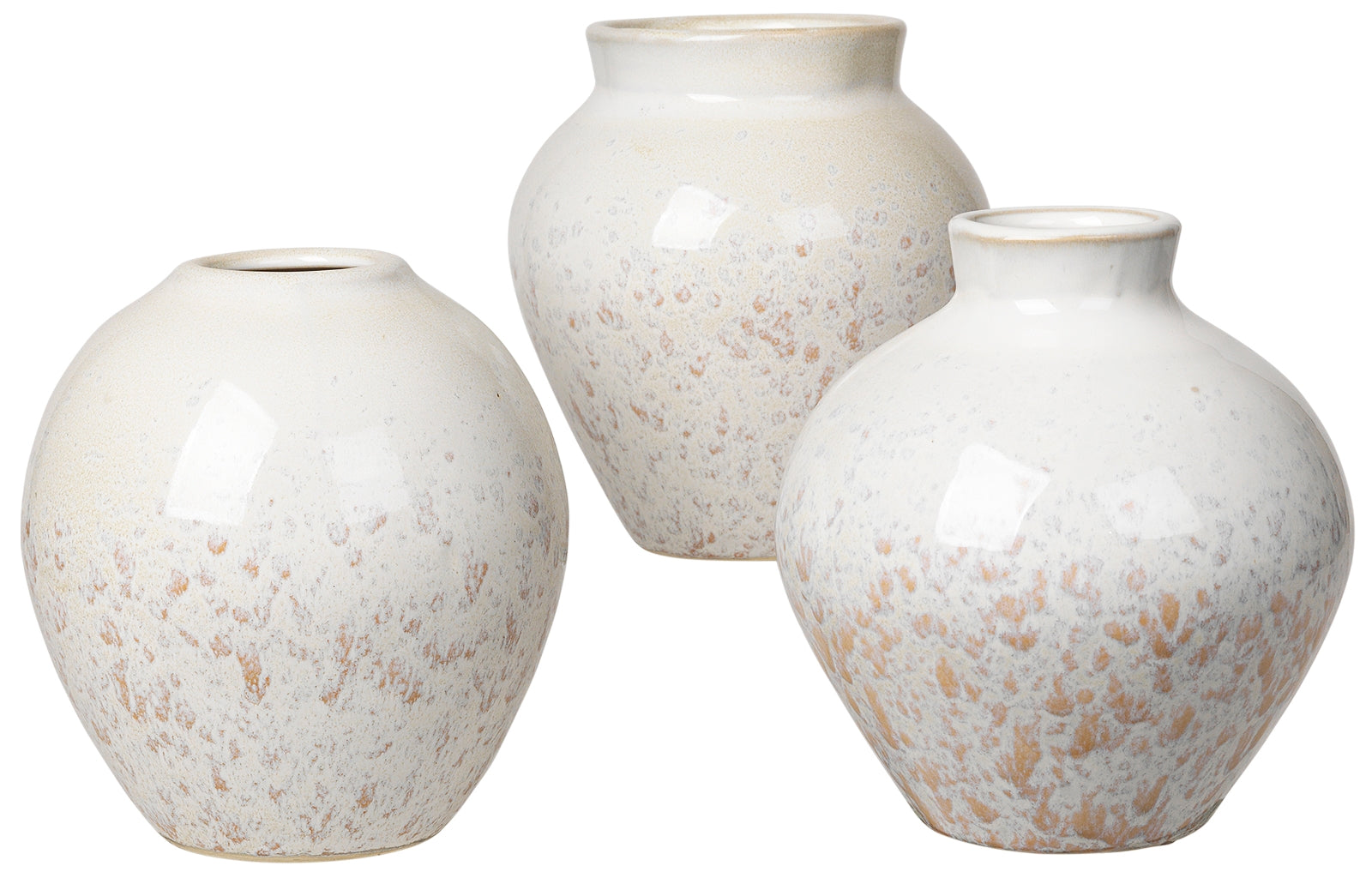 Broste Copenhagen Ingrid Vase S 3tlg Keramik Rainy Day / Indian Tan - Produktbild 1