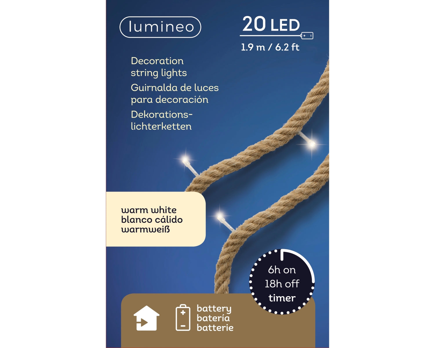 Lumineo Micro LED Girlande Indoor 190 cm - Produktbild 2