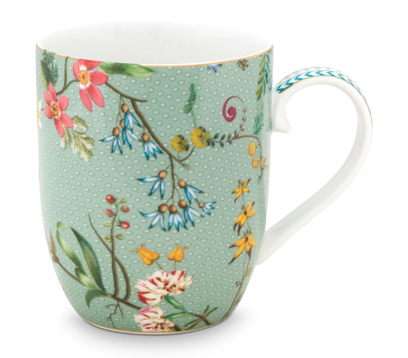 PIP STUDIO Jolie Flowers Blue Becher mit Henkel klein Set2 - Produktbild 2