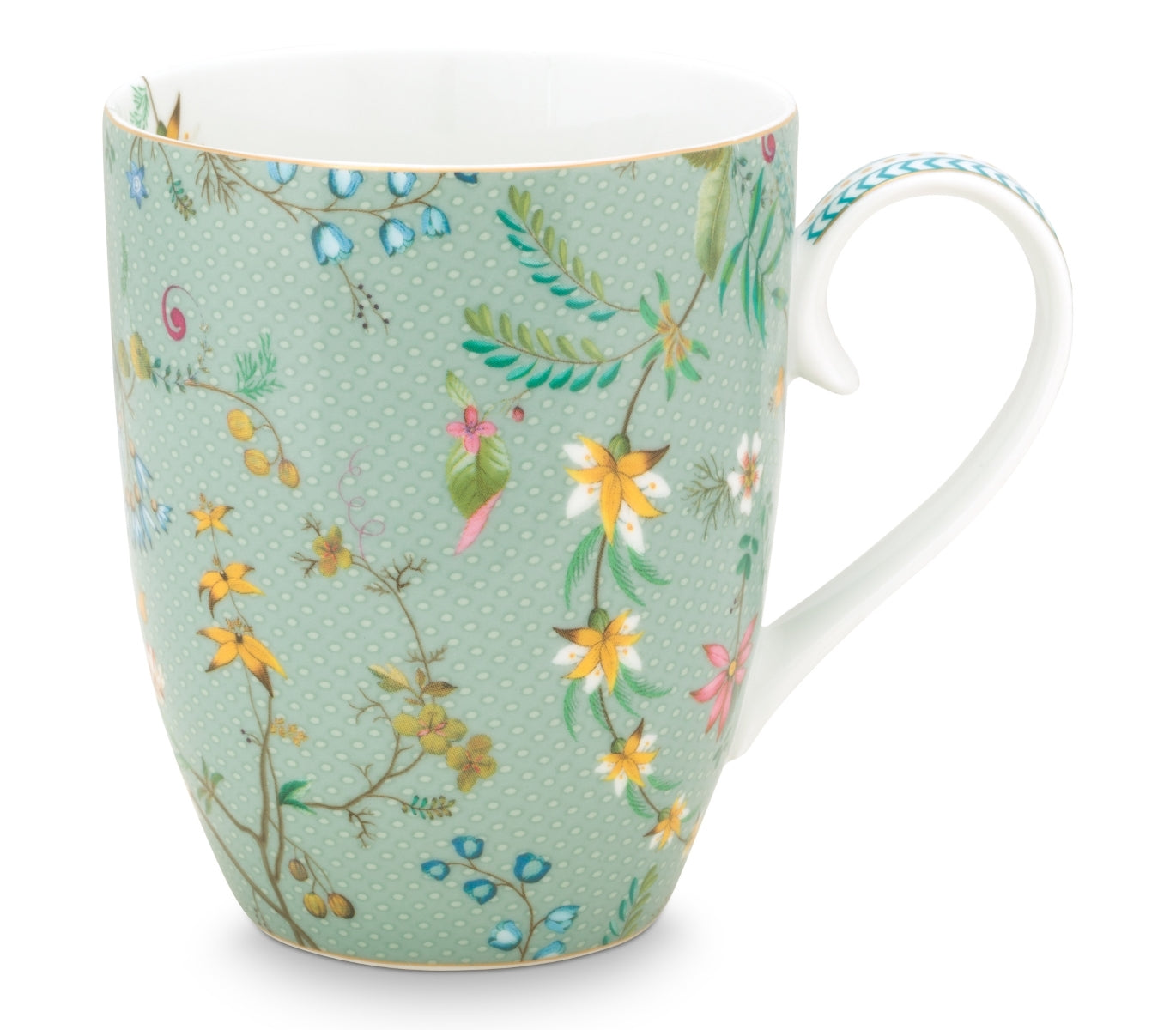 PIP STUDIO Jolie Flowers Blue Becher mit Henkel gross Set2 - Produktbild 2