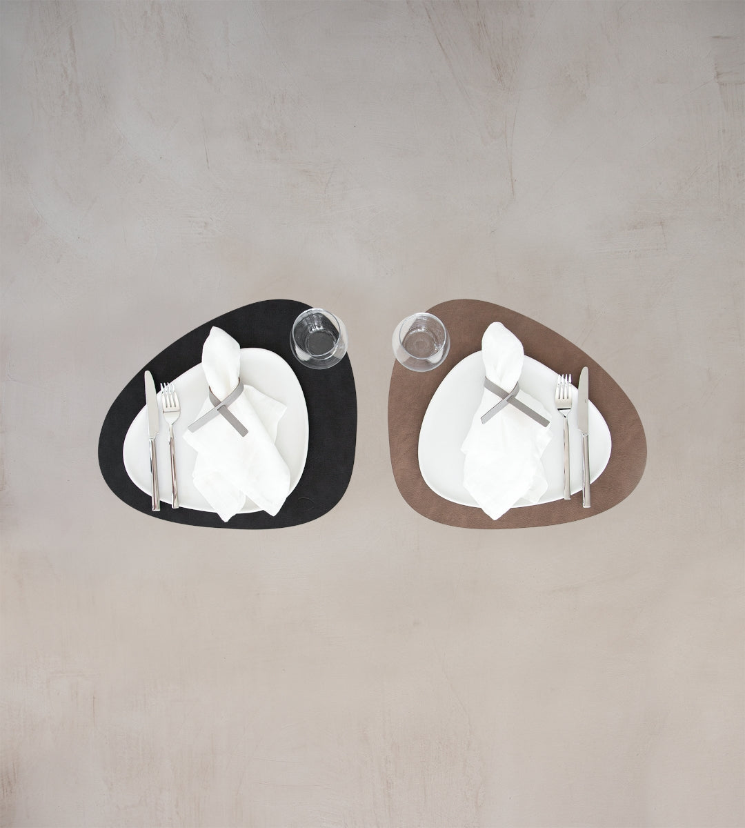 LIND DNA DOUBLE CLOUD Tischset Curve L black/brown 37x44 cm - Produktbild 2
