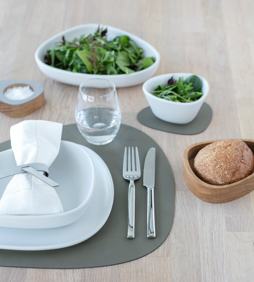 LIND DNA DOUBLE NUPO Tischset Curve L army green/nature - Produktbild 5