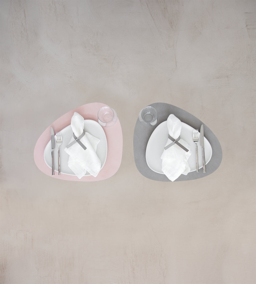 LIND DNA DOUBLE NUPO Tischset Curve rose/light grey 37x44cm - Produktbild 2