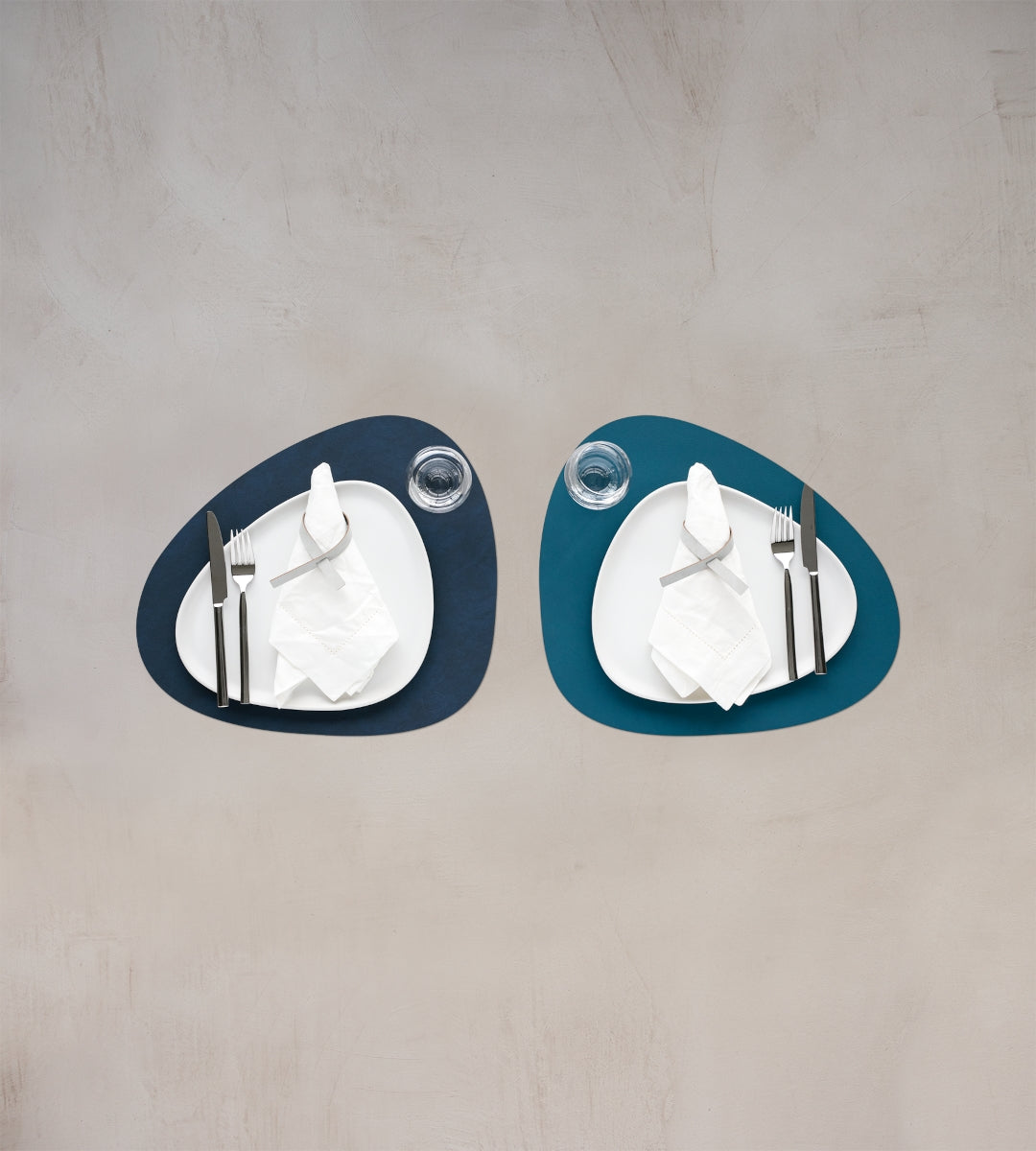 LIND DNA DOUBLE Tischset Curve midnight blue/petrol 37x44cm - Produktbild 2