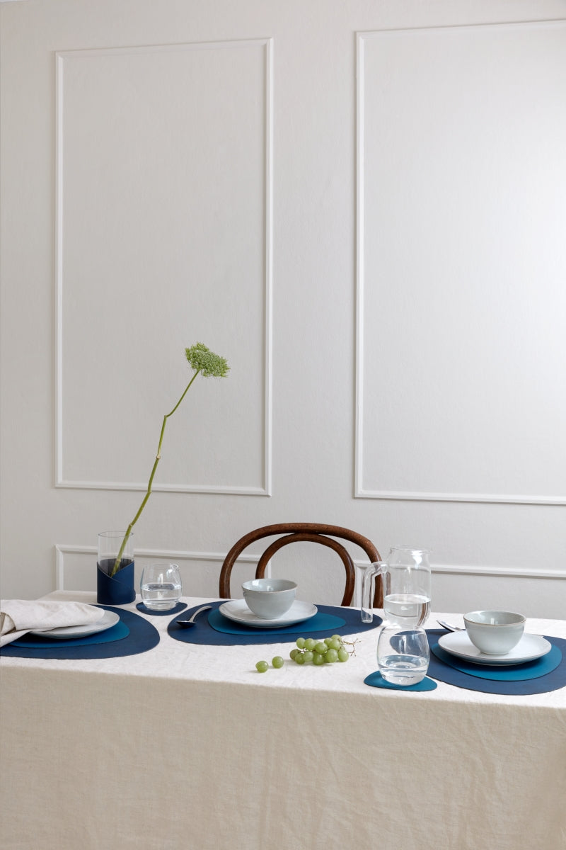 LIND DNA DOUBLE Tischset Curve midnight blue/petrol 37x44cm - Produktbild 5