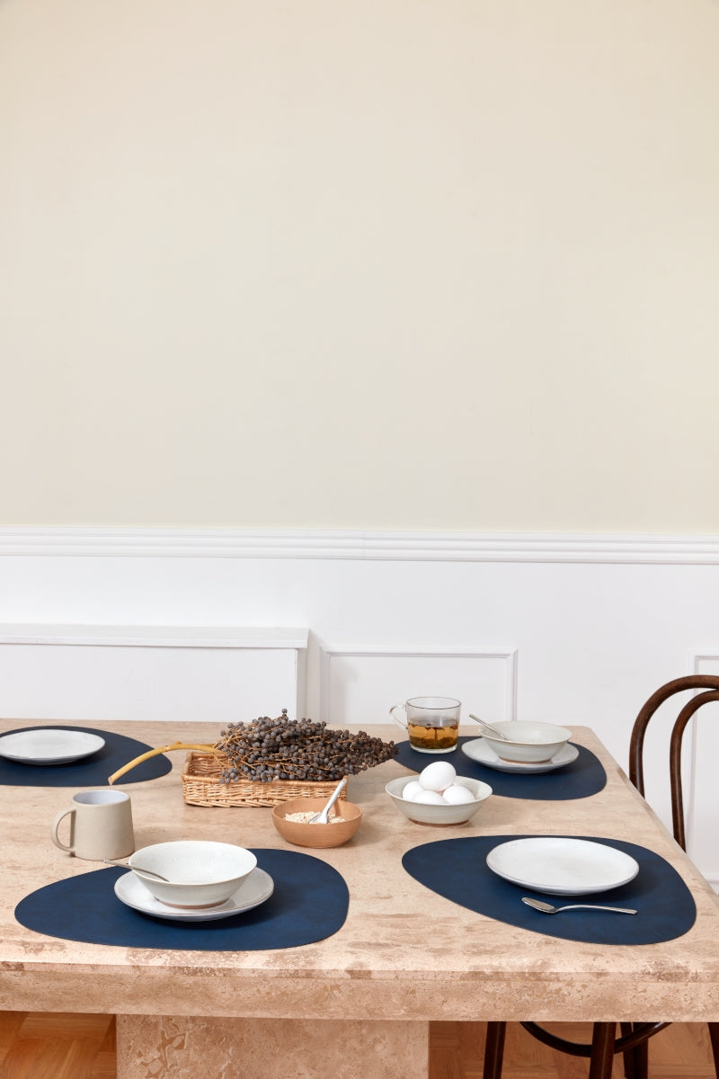 LIND DNA DOUBLE Tischset Curve midnight blue/petrol 37x44cm - Produktbild 7