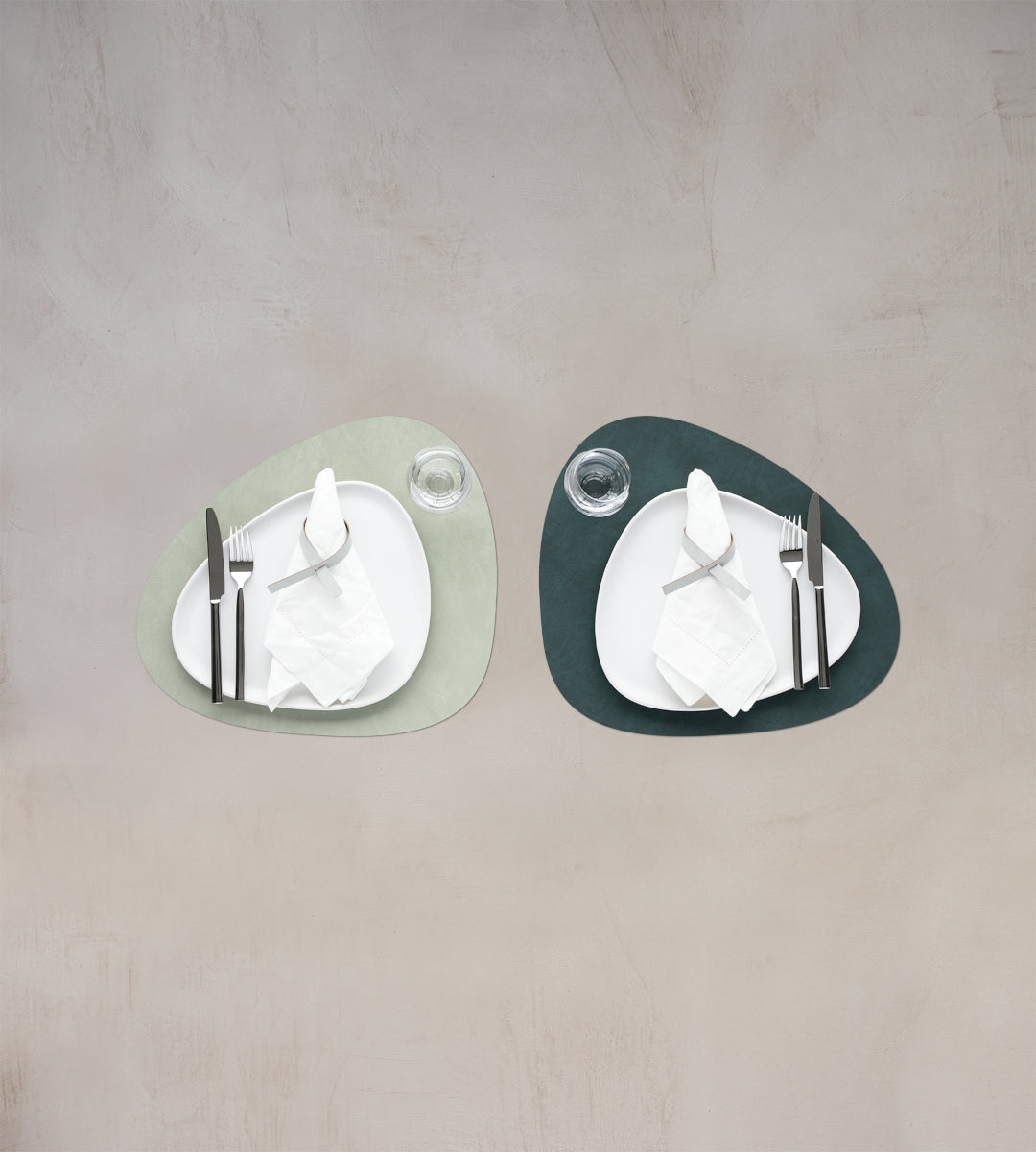 LIND DNA DOUBLE Tischset Curve dark green/olive green - Produktbild 2