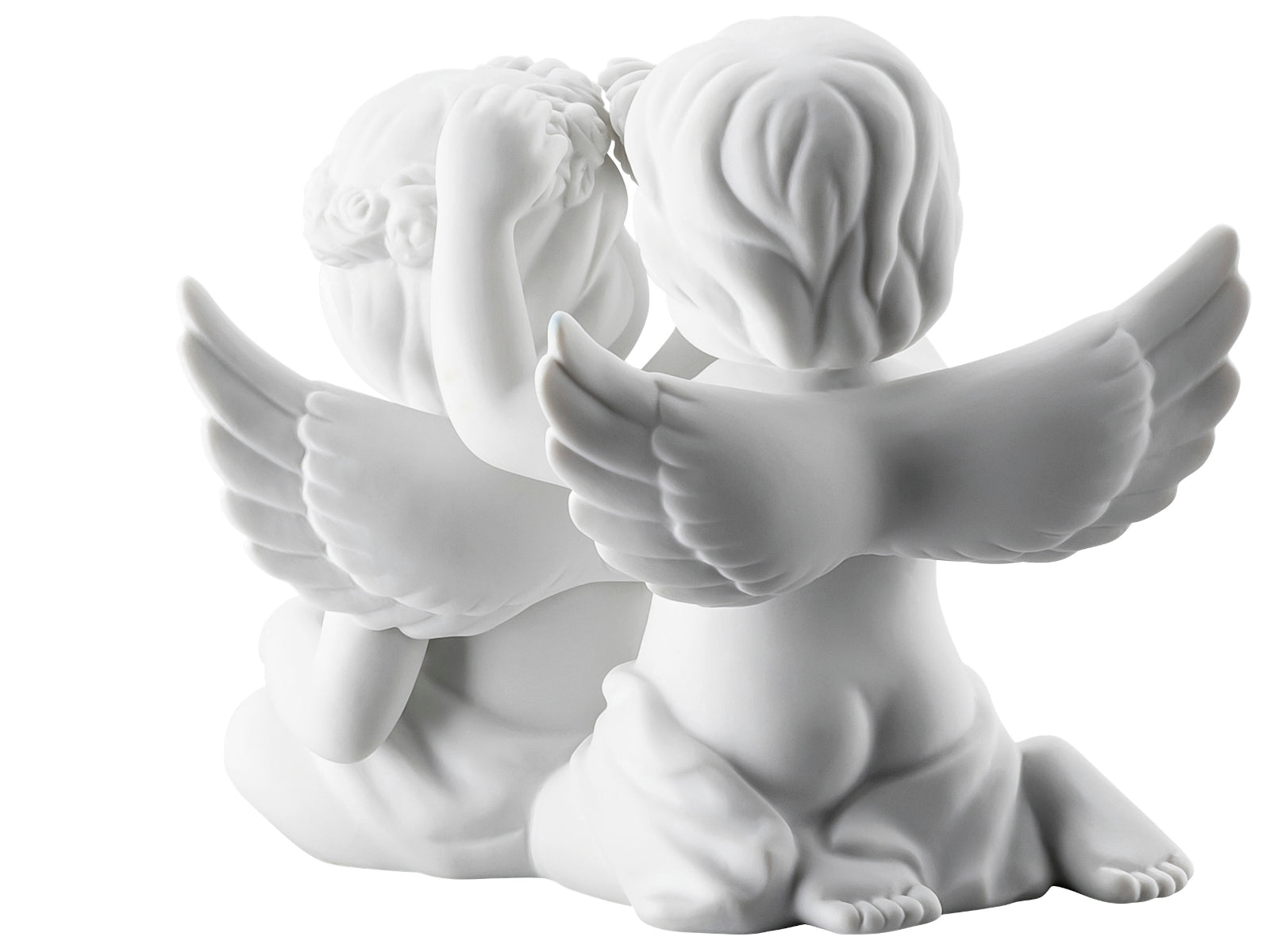 Rosenthal Engelpaar mit Blumen mittel weiss matt 9,5 cm - Produktbild 4